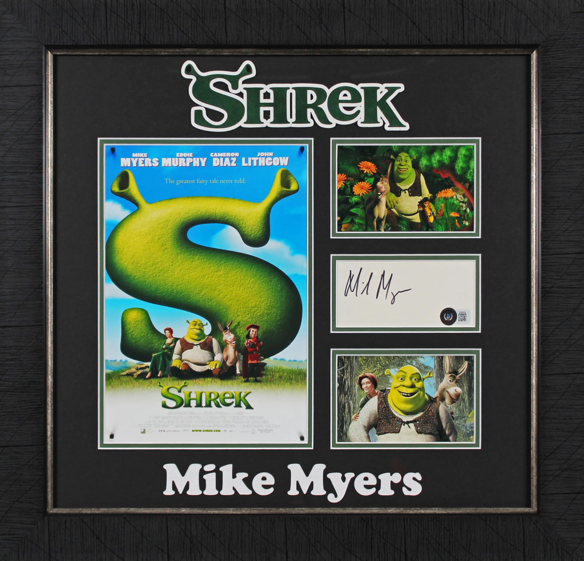 Mike Myers Shrek Authentic Signed & Framed 2.75x5.25 Cut Signature BAS #BJ63919