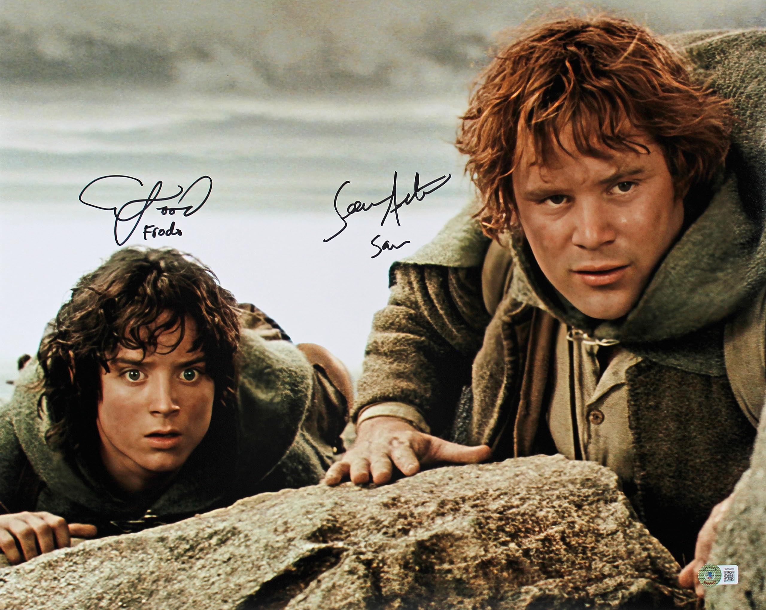 Elijah Wood & Sean Astin Lord of the Rings Signed 16x20 Horizontal Photo BAS Wit