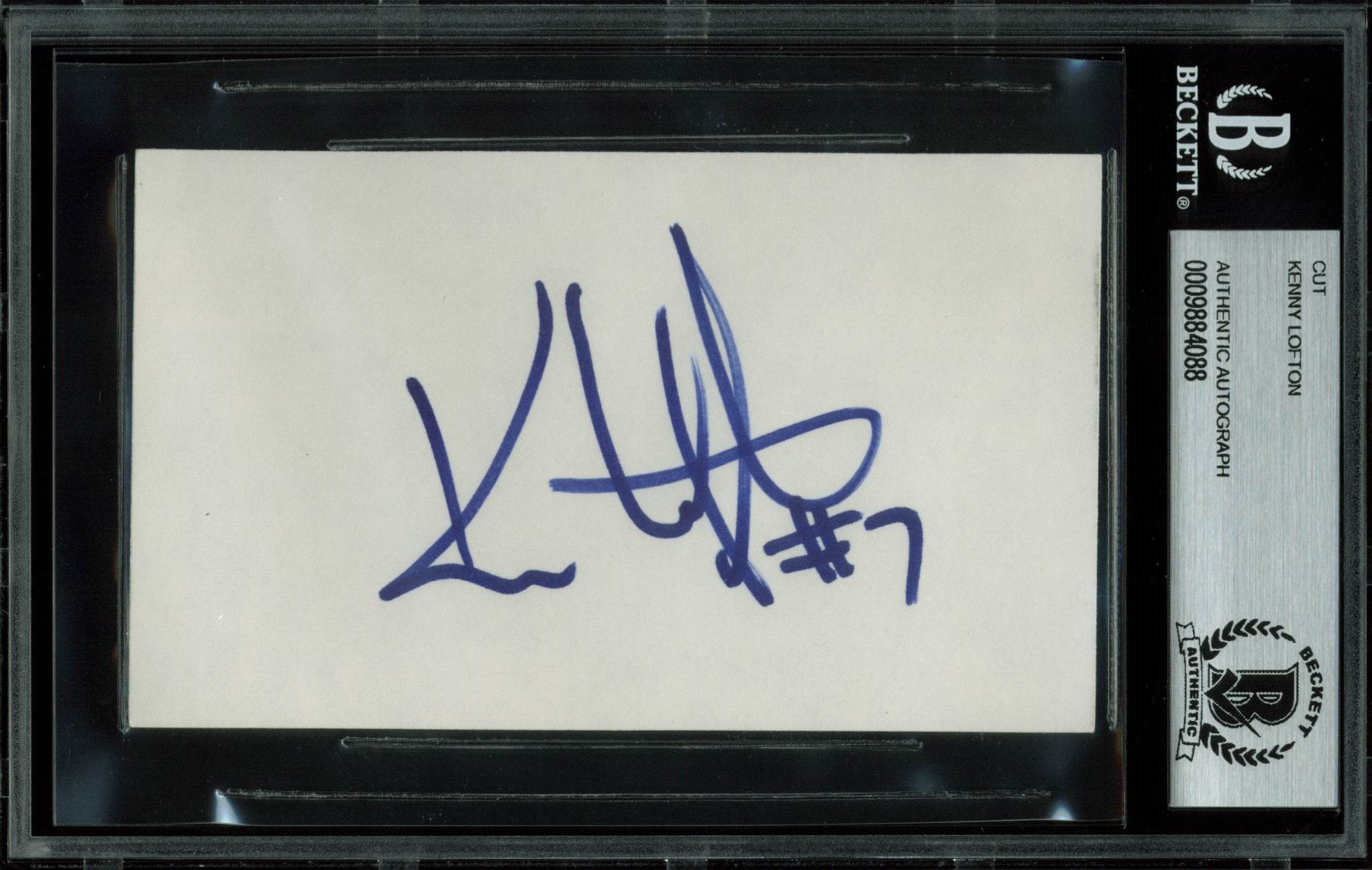Indians Kenny Lofton Authentic Signed 3x5 Index Card Autographed BAS Slabbed