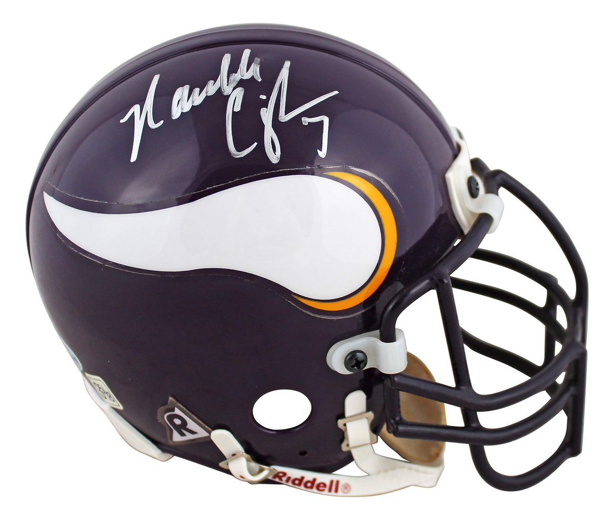 Vikings Randall Cunningham Signed Vintage Authentic Mini Helmet BAS #X71246