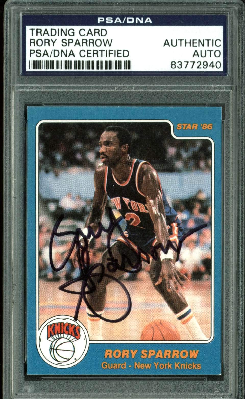 Knicks Rory Sparrow Authentic Signed 1986 Star #170 Auto Card PSA/DNA Slabbed