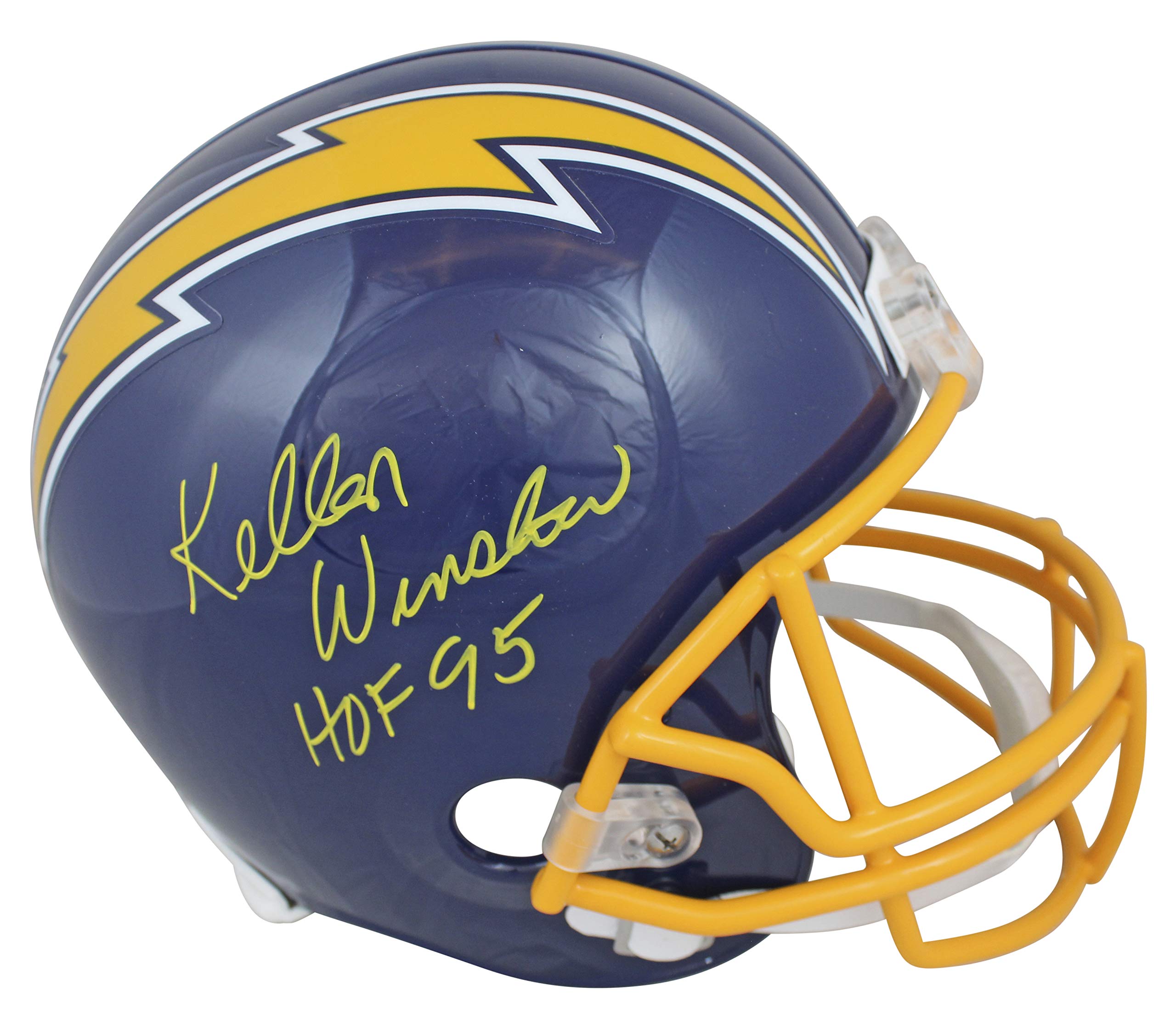Chargers Kellen Winslow "HOF 95" Signed 74-87 Throwback Full Size Rep Helmet BAS