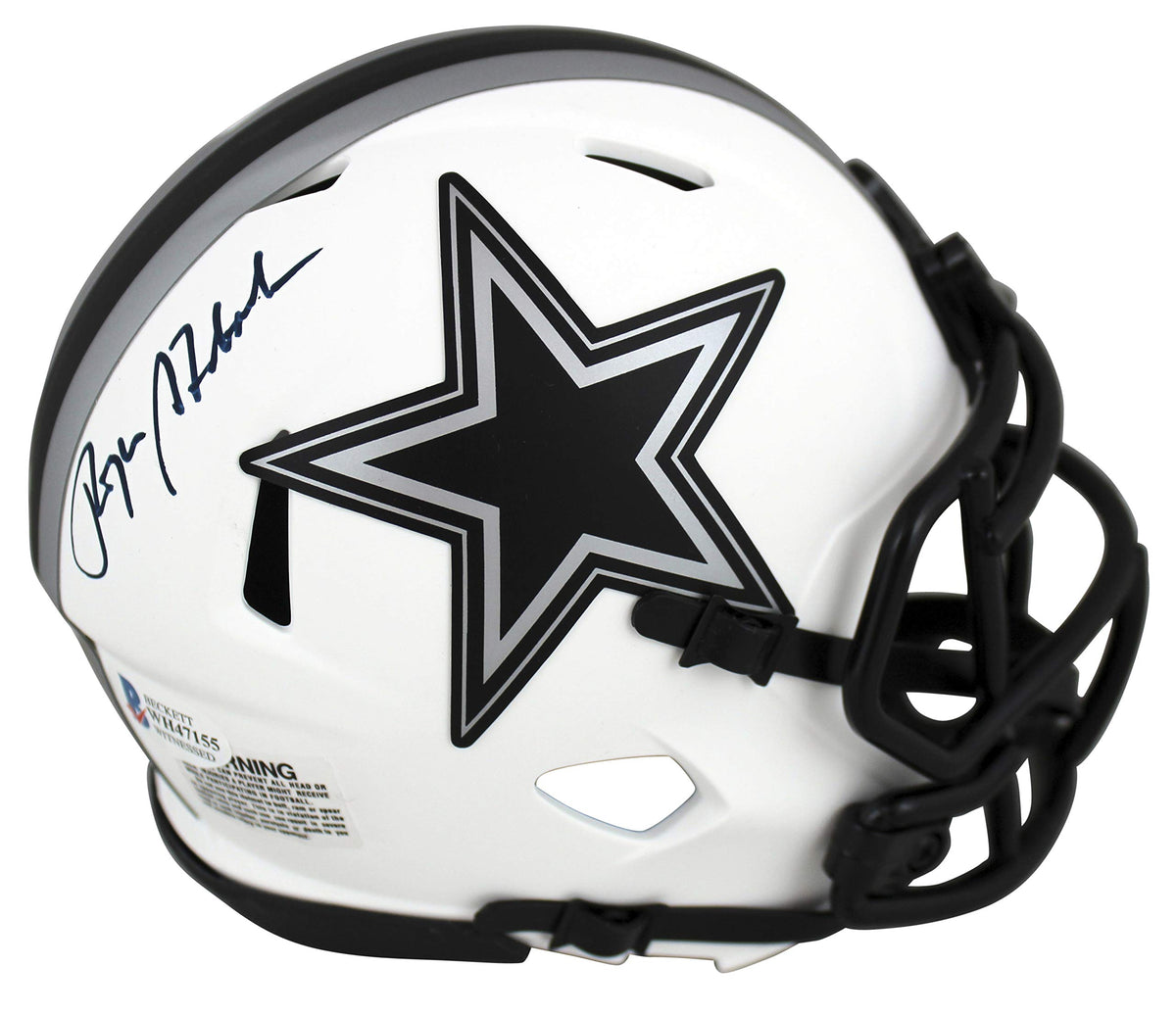 Cowboys Roger Staubach Authentic Signed Lunar Speed Mini Helmet BAS Witnessed