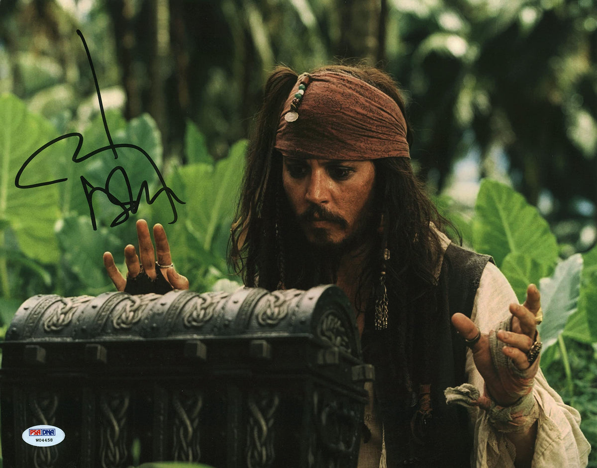Johnny Depp Pirates Of The Caribbean Signed 11x14 Photo Auto 10! PSA/DNA #W04458