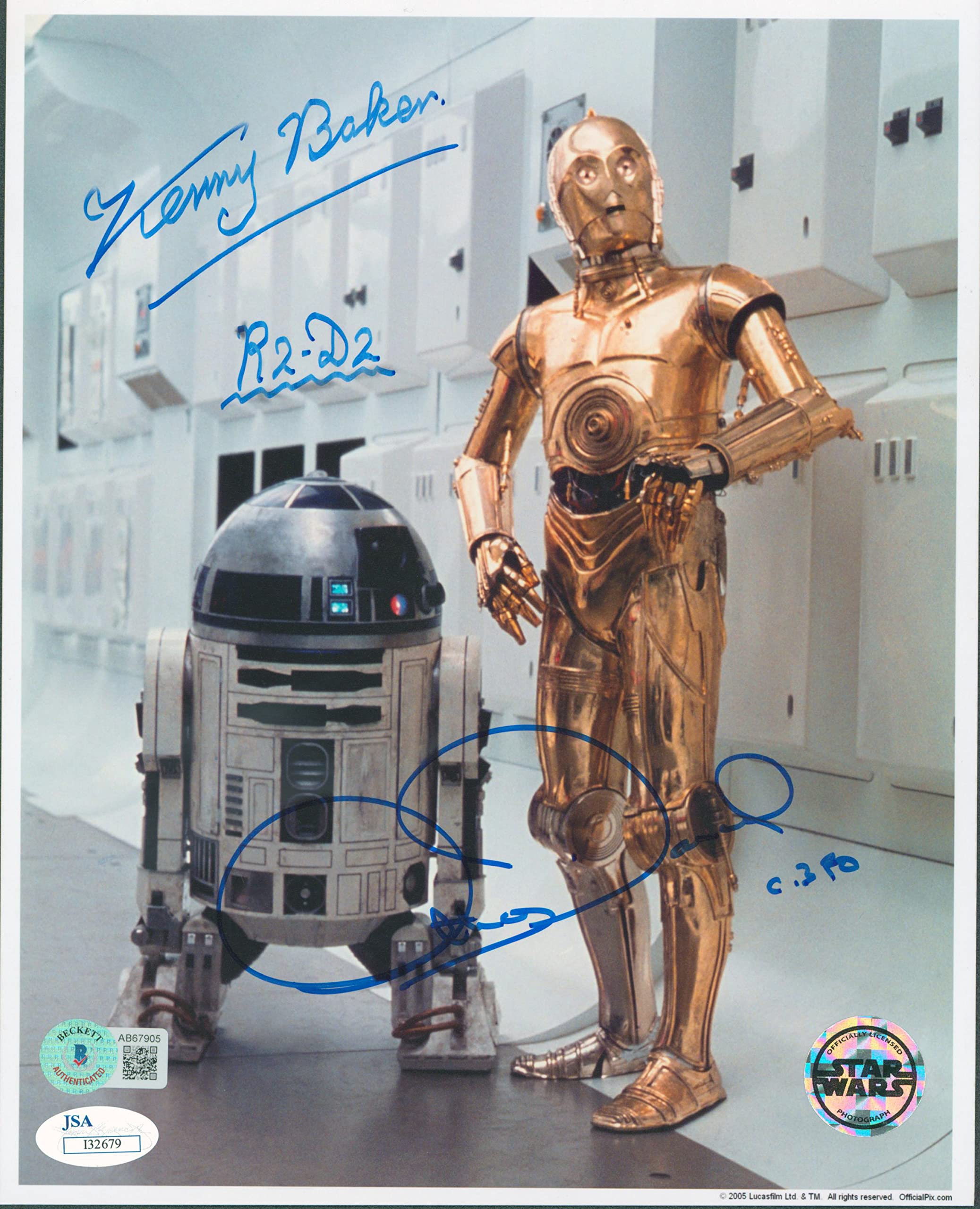 Kenny Baker & Anthony Daniels Star Wars Authentic Signed 8x10 Photo BAS #AB67905