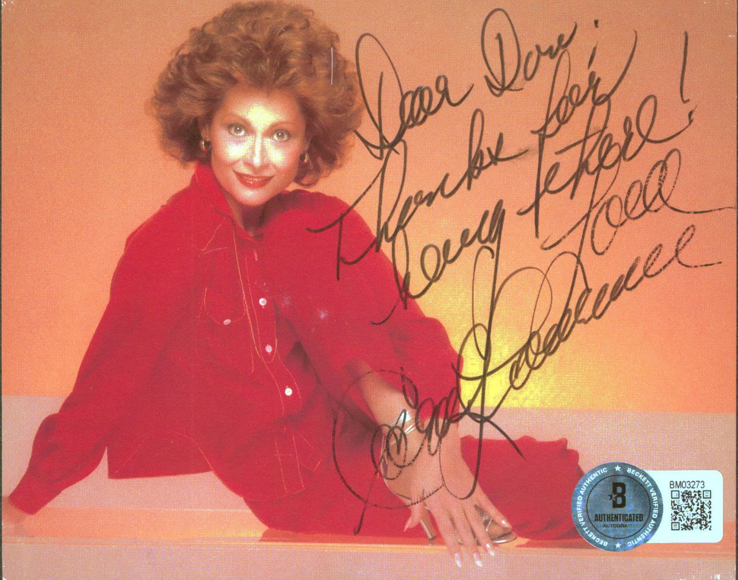 Carol Lawrence Sex And The City "Dear Dave" Signed 4x5 Photo BAS #BM03273