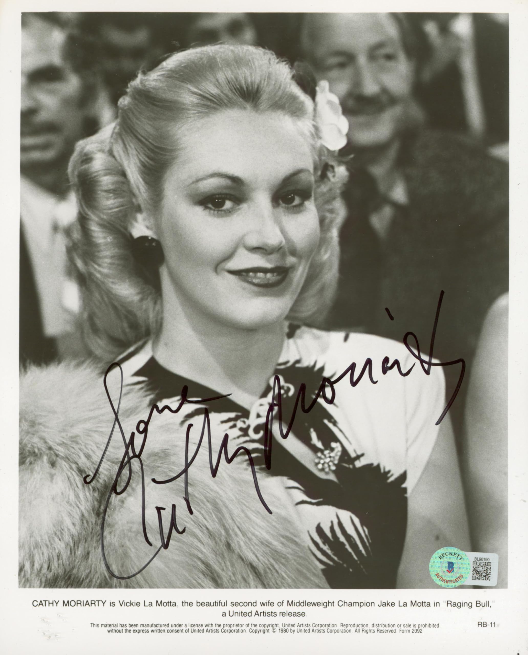 Cathy Moriarty Raging Bull "Love" Authentic Signed 8x10 Photo BAS #BL96190