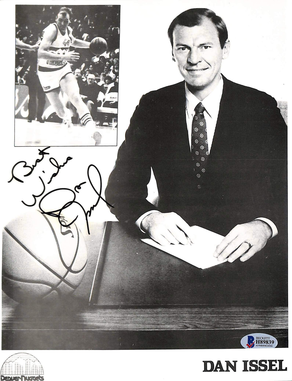 Nuggets Dan Issel Authentic Signed 8x10 Photo Autographed BAS #H89839