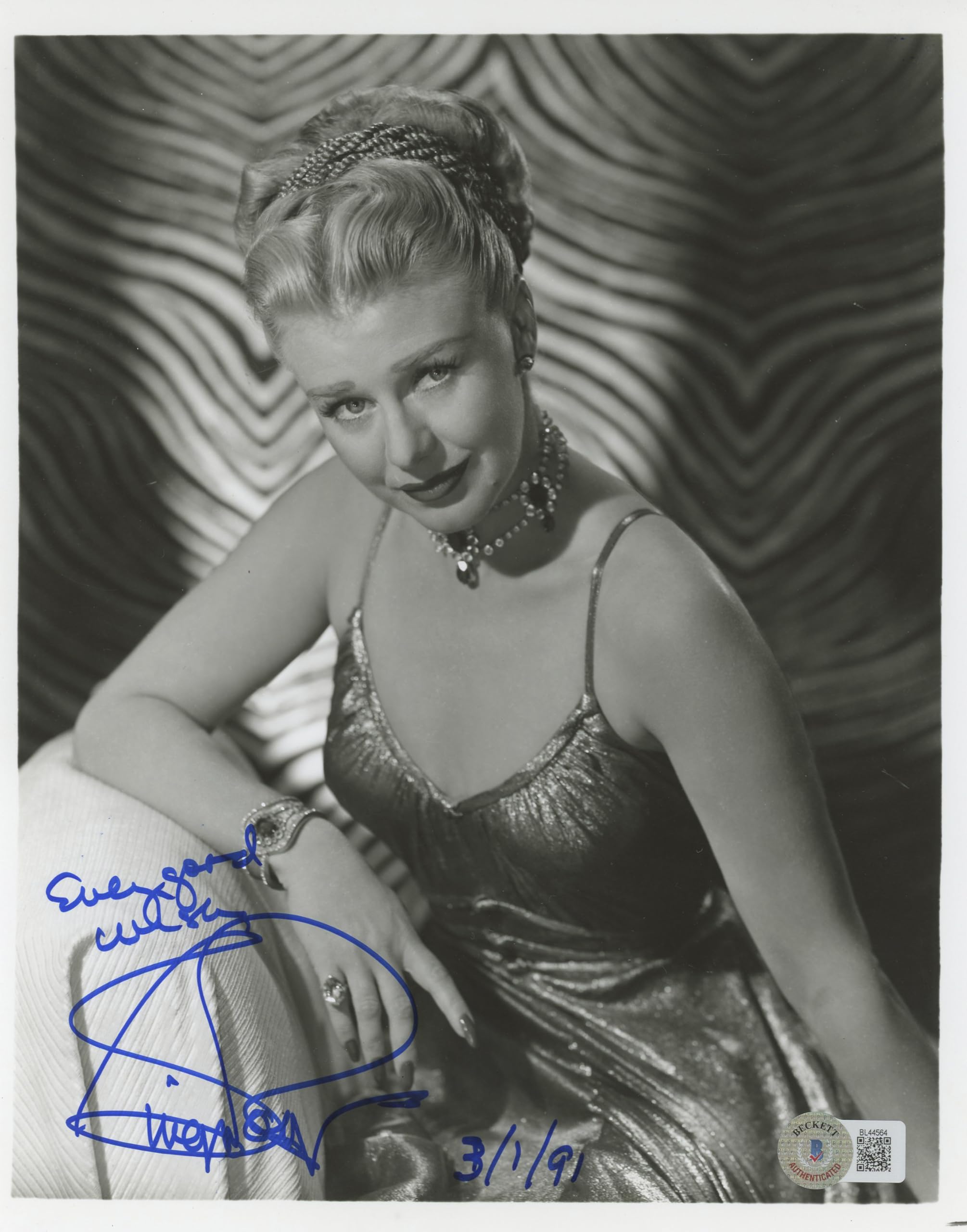 Ginger Rogers Top Hat "Every Good Wish" Authentic Signed 8x10 Photo BAS #BL44564