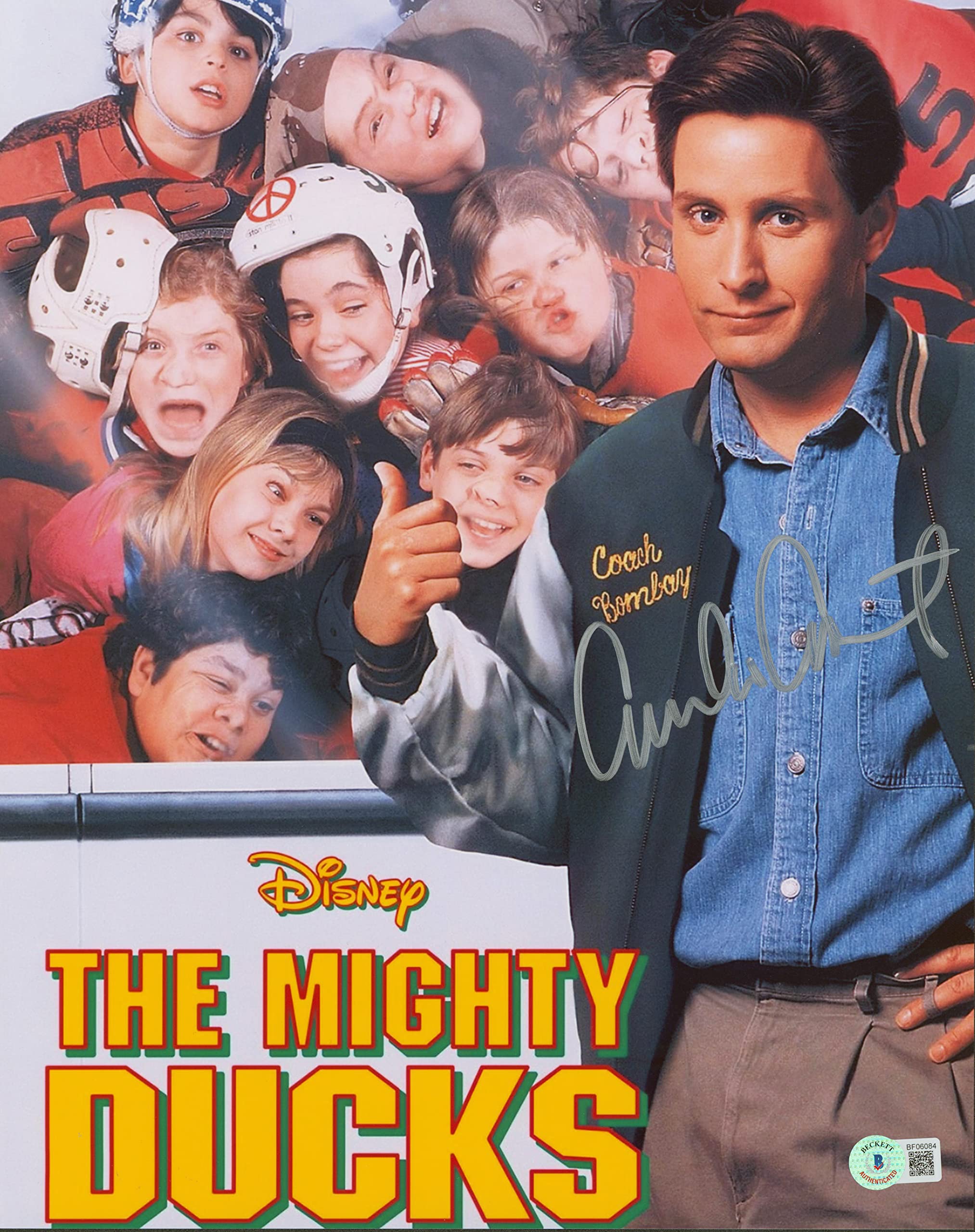 Emilio Estevez The Mighty Ducks Authentic Signed 11x14 Photo BAS #BF06084