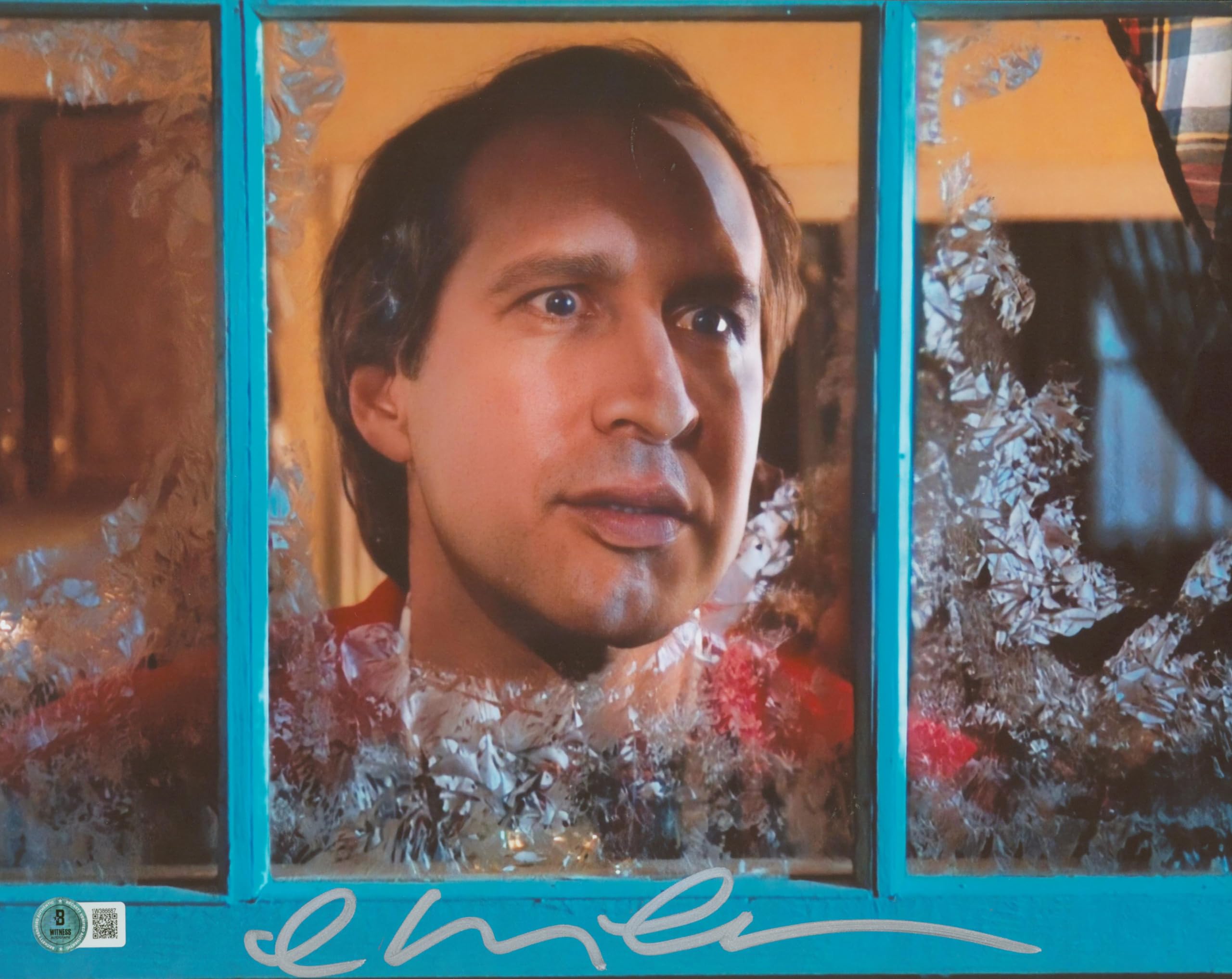 Chevy Chase Christmas Vacation Signed 11x14 Looking Out Window Photo BAS Wit 2