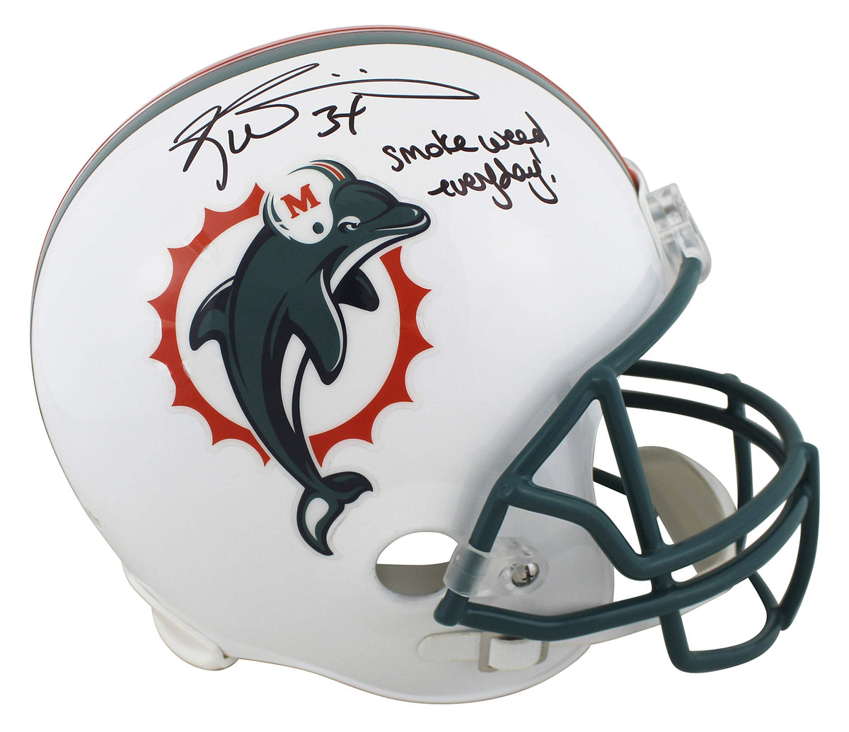 Dolphins Ricky Williams "SWE" Signed Throwback 97-12 Full Size Rep Helmet BAS
