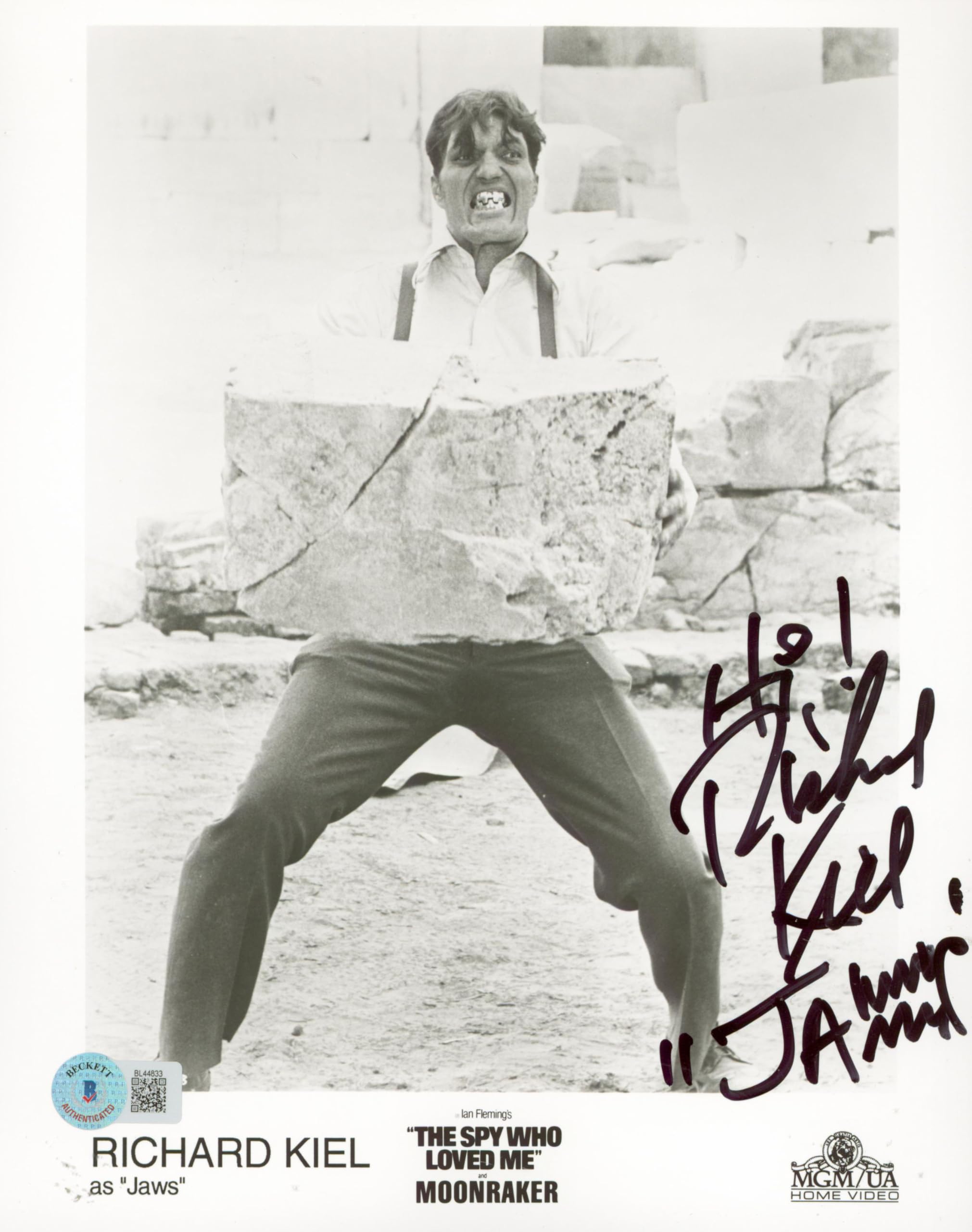 Richard Kiel 007 James Bond Spy Who Loved Me Jaws Signed 8x10 Photo BAS #BL44833