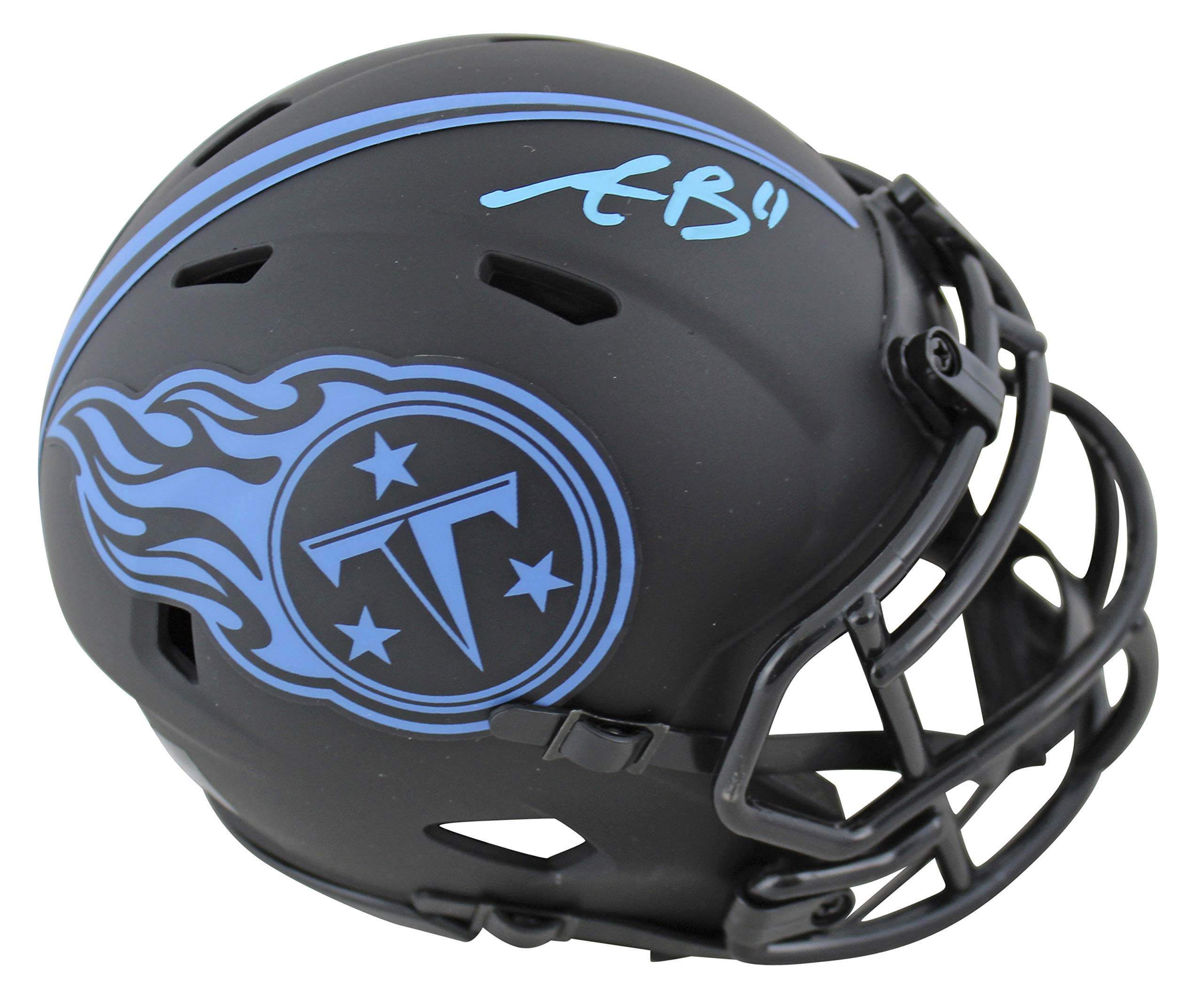 Titans A.J. Brown Authentic Signed Eclipse Speed Mini Helmet BAS Witnessed