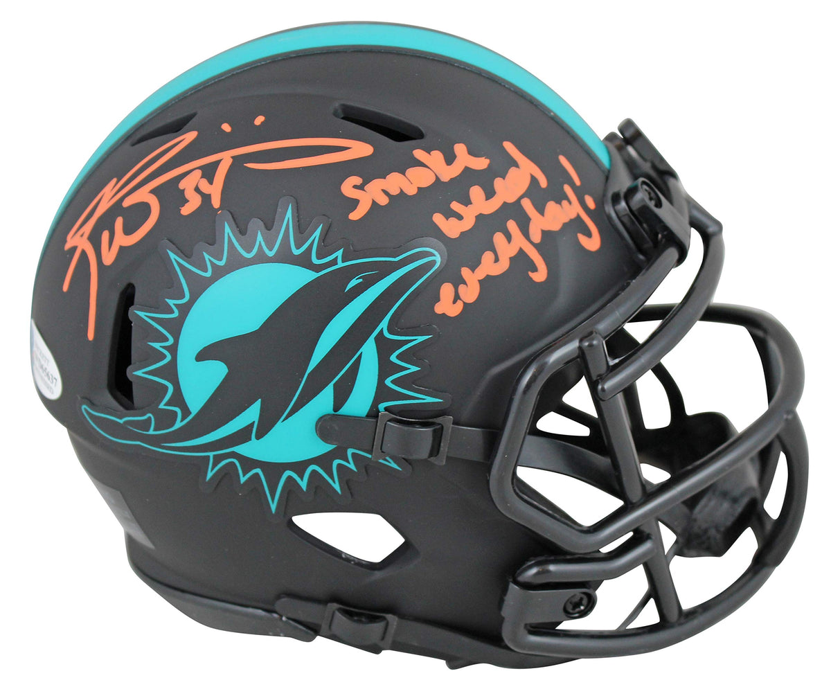 Dolphins Ricky Williams "SWE" Signed Eclipse Speed Mini Helmet BAS Witnessed
