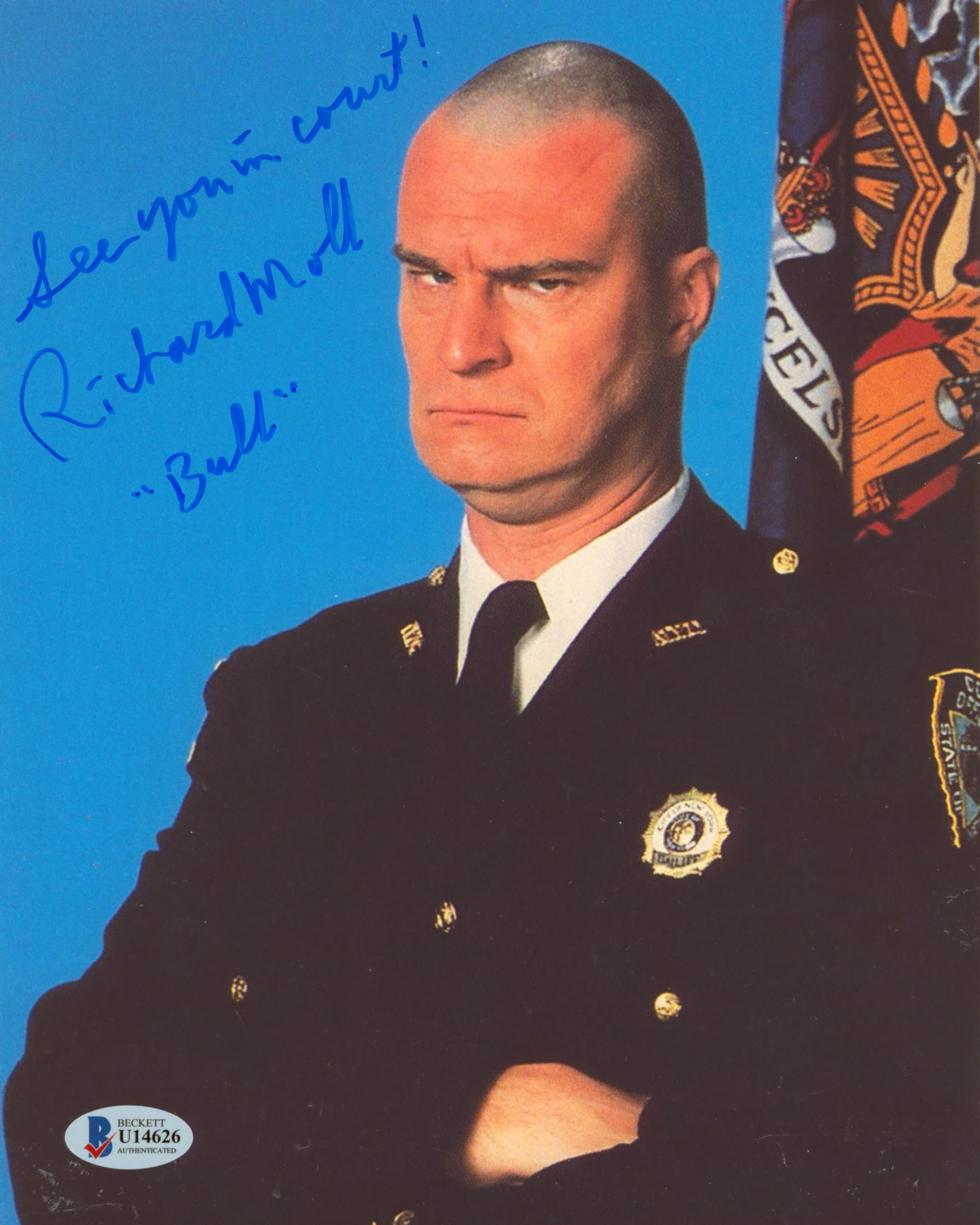 Richard Moll Night Court "See You In Court!" Signed 8x10 Photo BAS #U14626