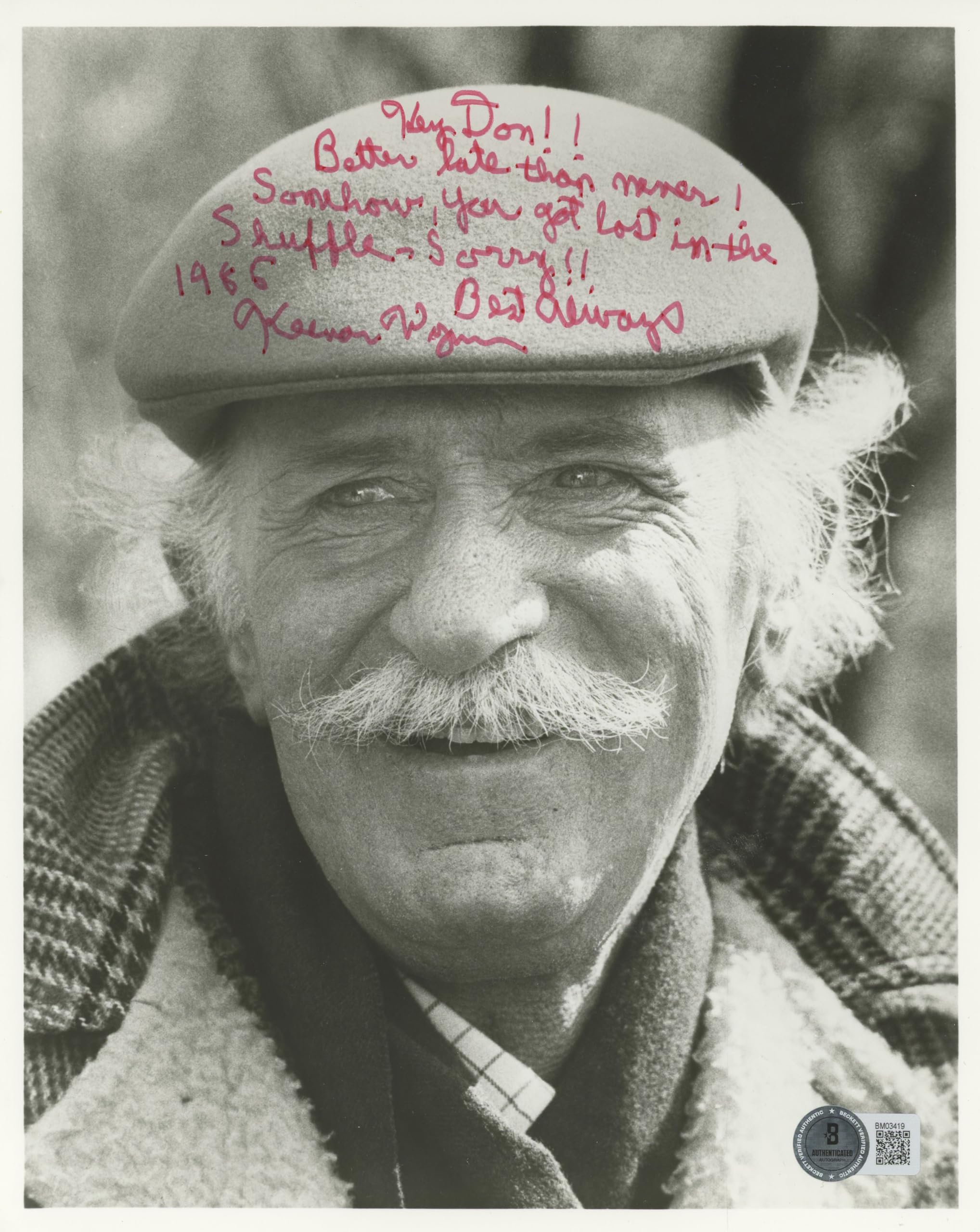 Keenan Wynn Dr. Strangelove "Better Late" Signed 8x10 Photo BAS #BM03419