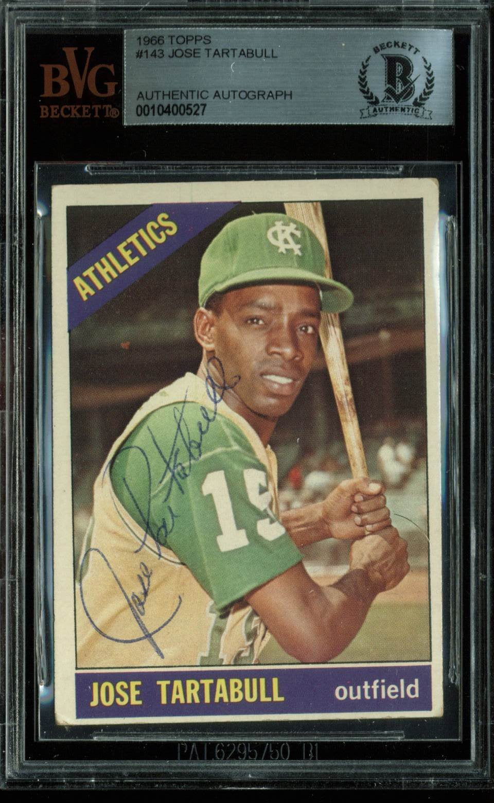 Athletics Jose Tartabull Authentic Signed 1966 Topps #143 Card BAS Slabbed