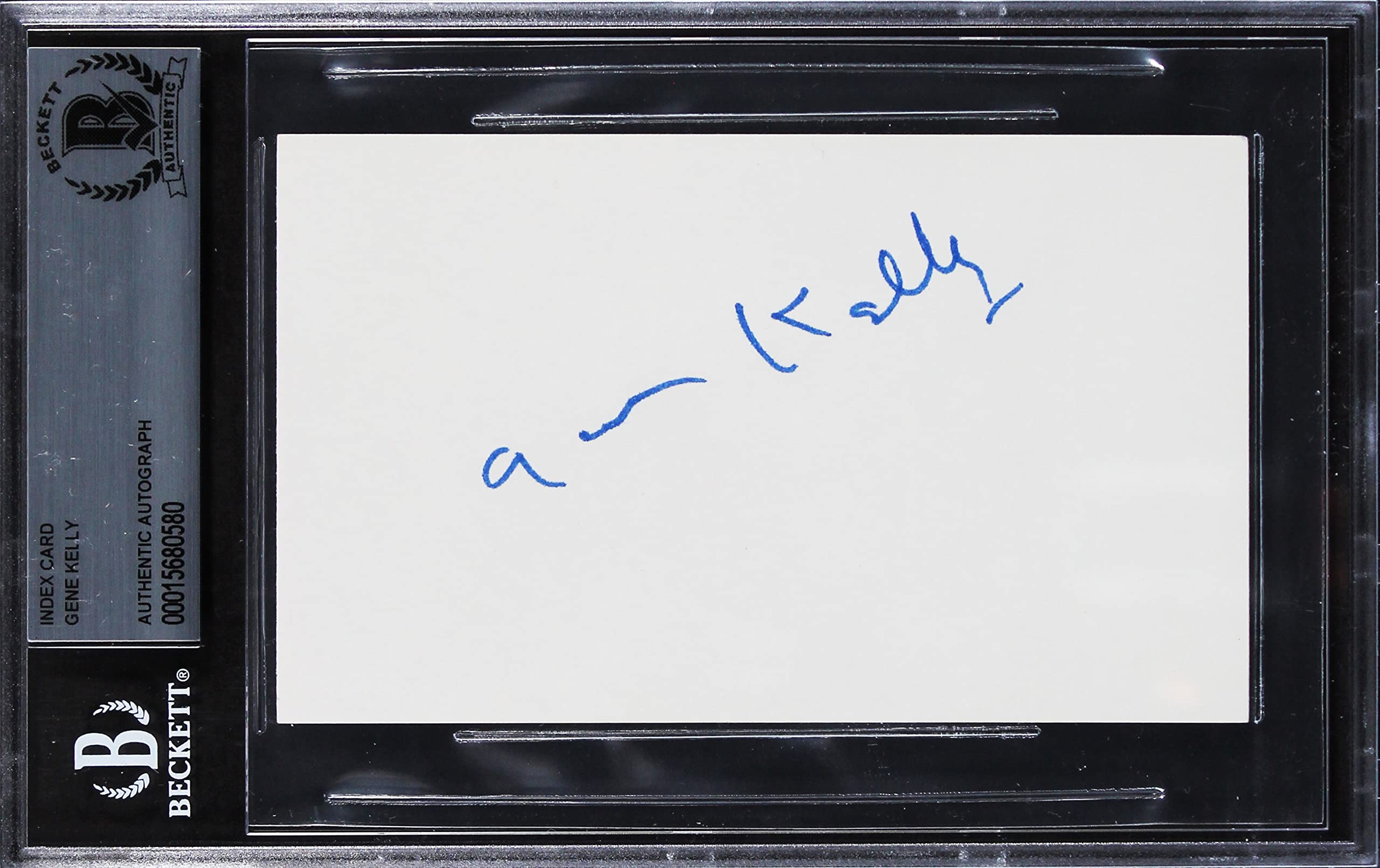 Gene Kelly Singing in the Rain Authentic Signed 3x5 Index Card BAS Slabbed