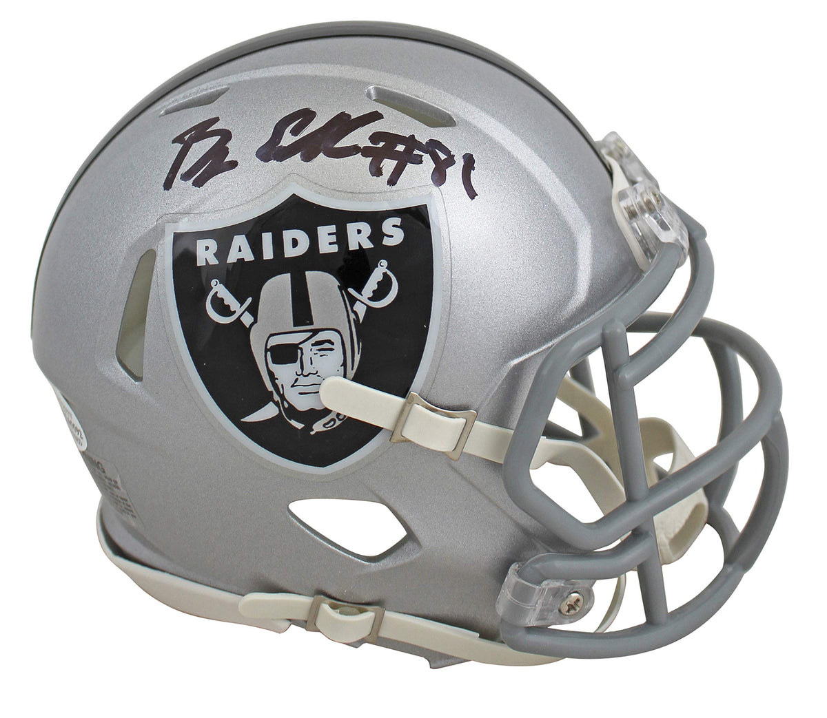 Raiders Bryan Edwards Authentic Signed Speed Mini Helmet BAS Witnessed