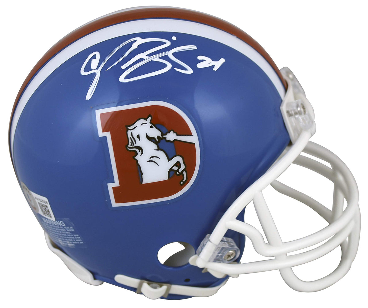 Broncos Champ Bailey Authentic Signed 1975-96 Throwback Rep Mini Helmet BAS Wit
