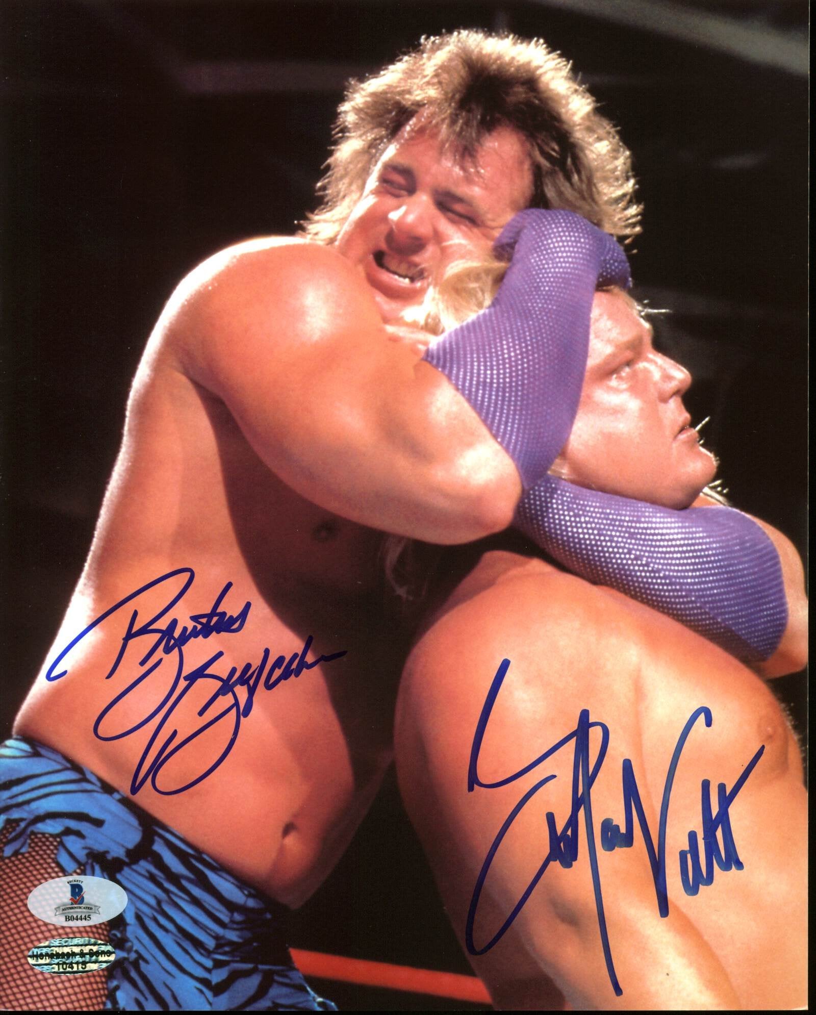 Greg Valentine & Brutus Beefcake WWE Wrestling Signed 8X10 Photo BAS #B04445