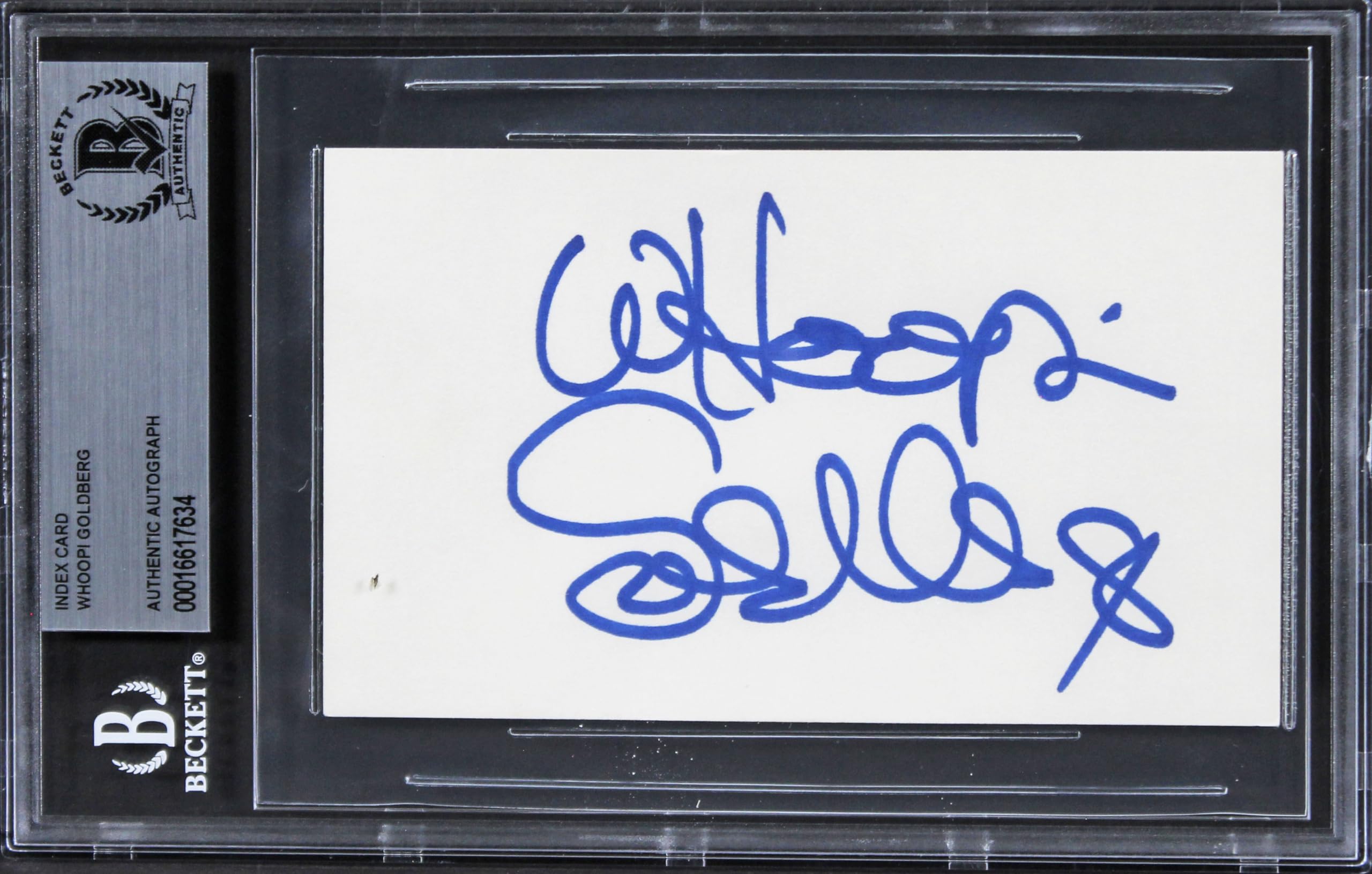 Whoopi Goldberg The View Authentic Signed 3x5 Index Card BAS Slabbed