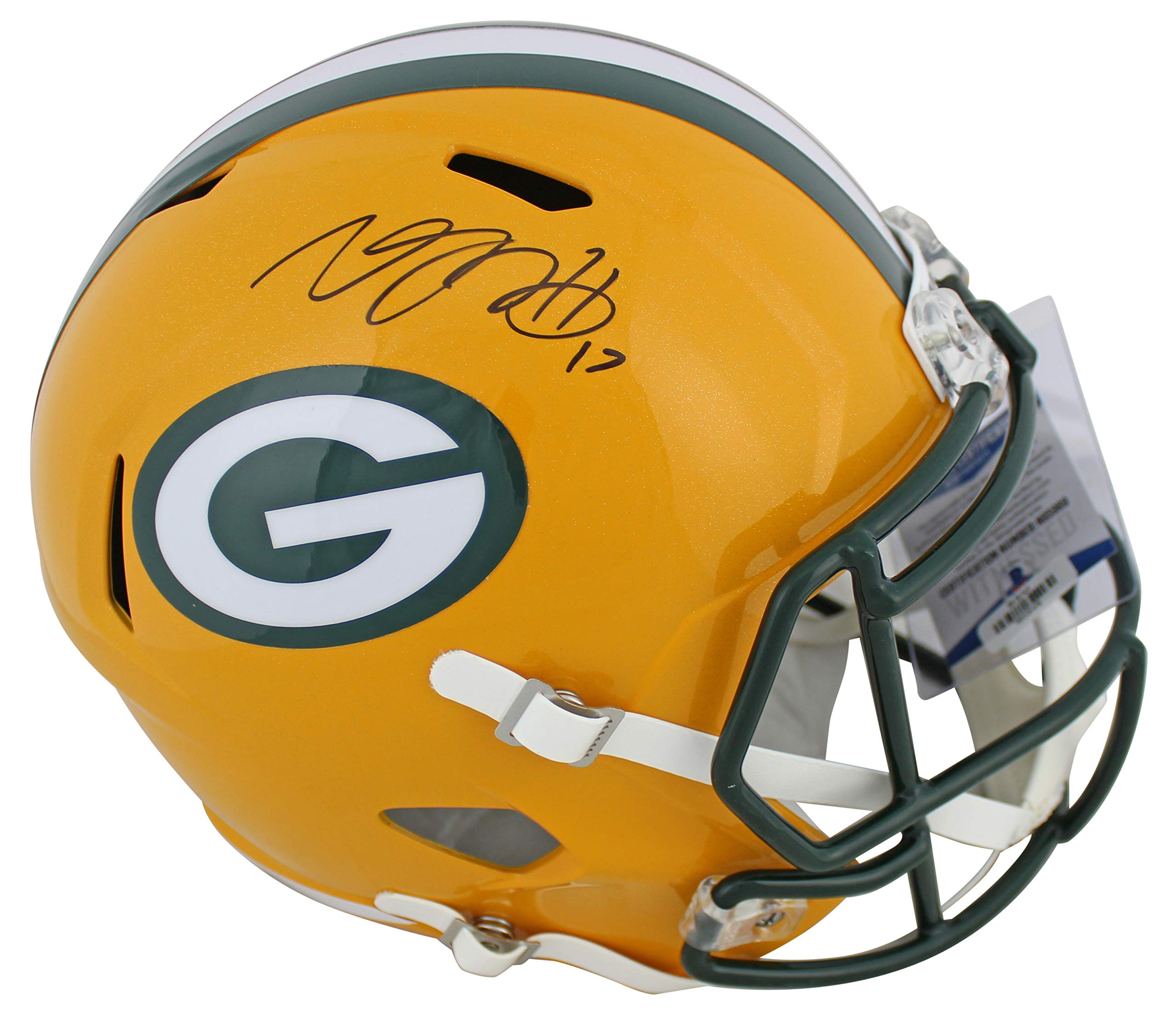 Packers Davante Adams Authentic Signed Full Size Speed Rep Helmet BAS Witnessed