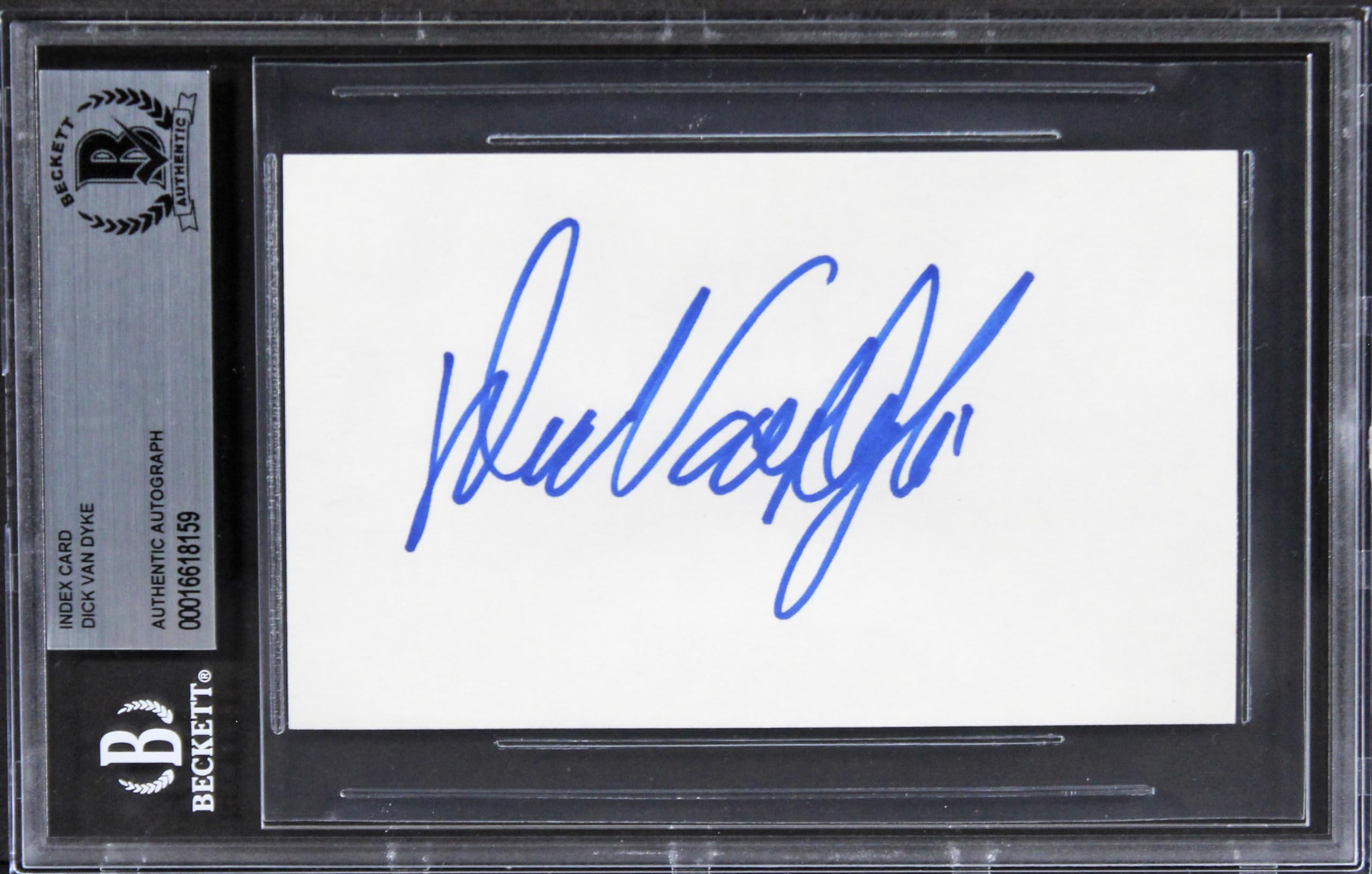 Dick Van Dyke Mary Poppins Authentic Signed 3x5 Index Card BAS Slabbed 2