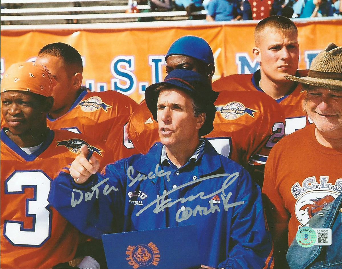 Henry Winkler Waterboy "Water Sucks, Coach K" Signed 8x10 Photo BAS #BC70302