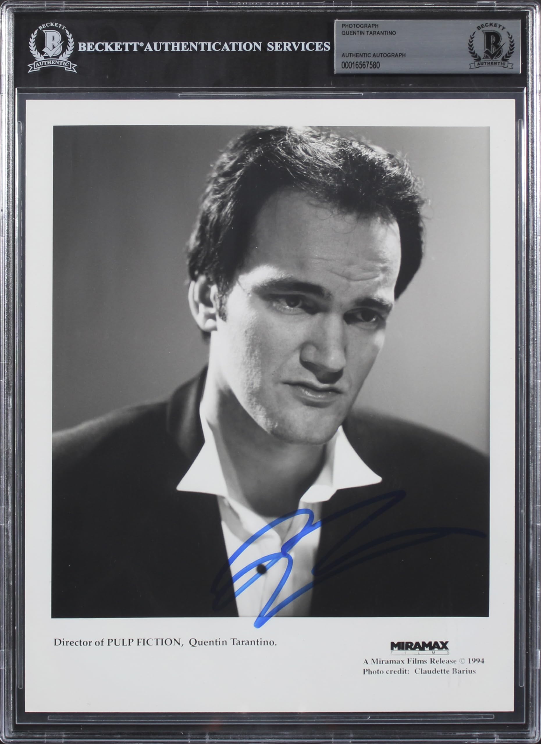 Quentin Tarantino Pulp Fiction Authentic Signed 8x10 Photo BAS Slabbed