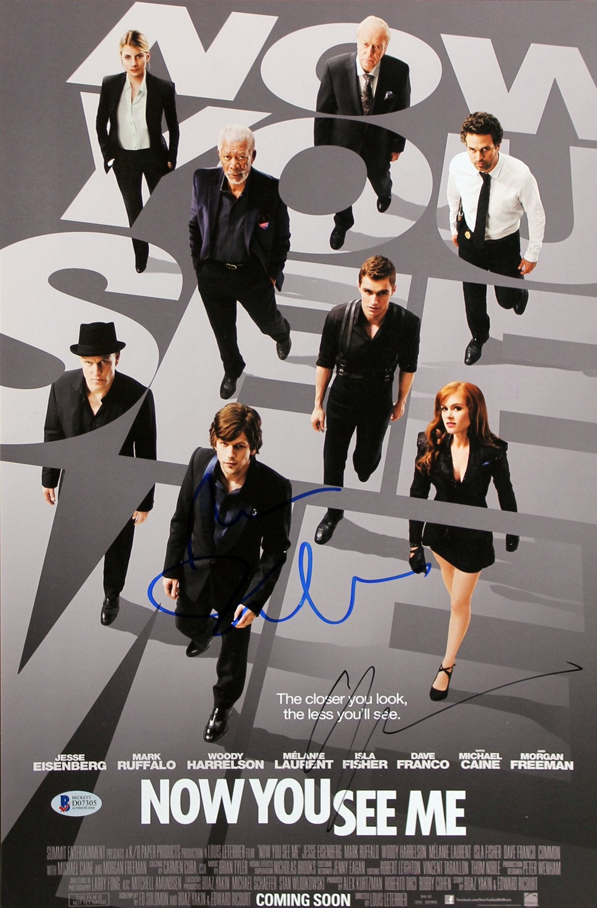 Isla Fisher & Mark Ruffalo Now You See Me Signed 12x18 Photo BAS #D07305