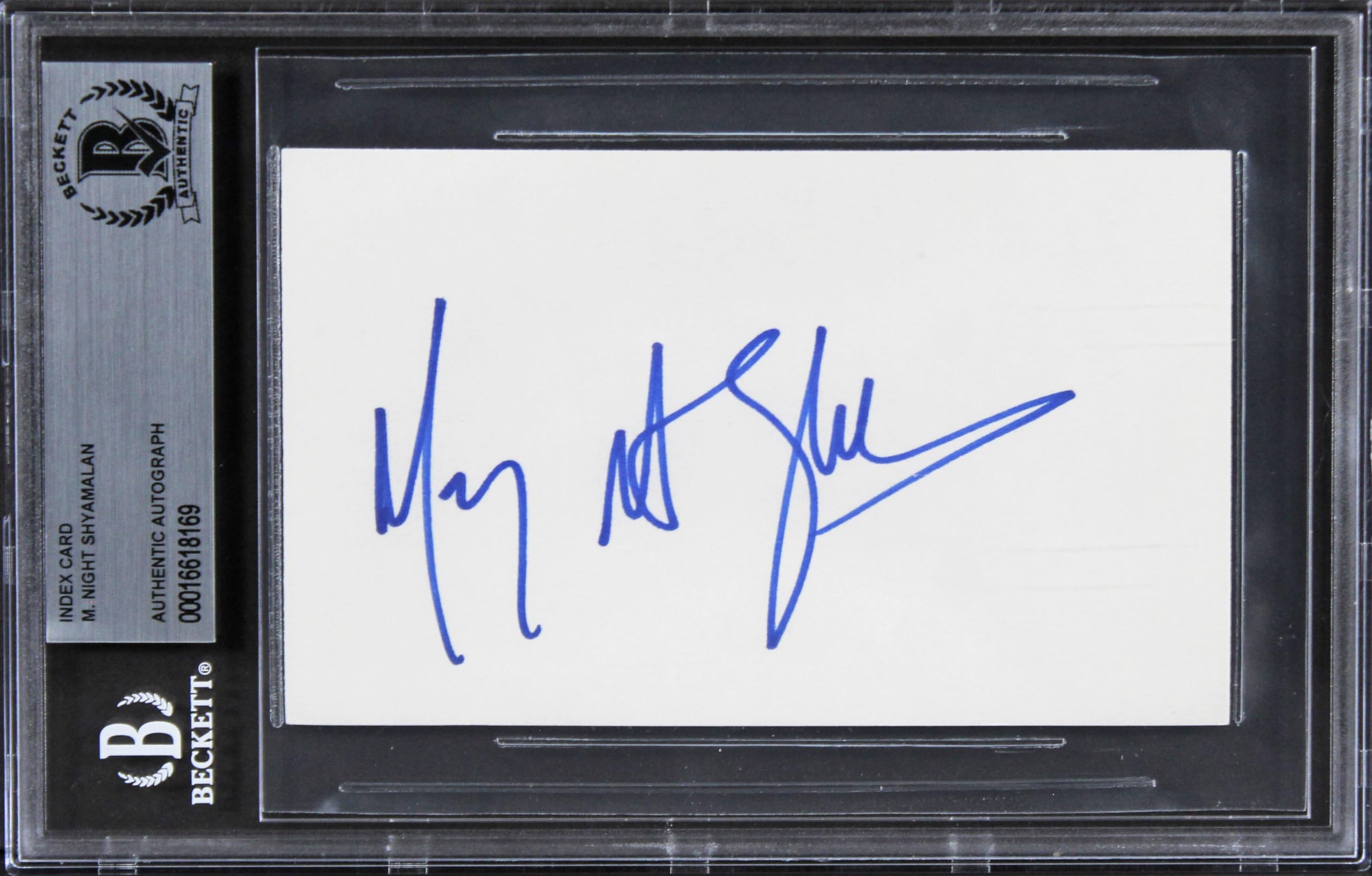 M. Night Shyamalan The Sixth Sense Authentic Signed 3x5 Index Card BAS Slabbed 2