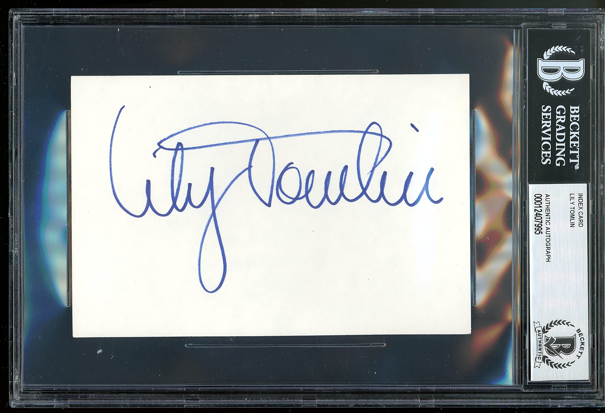 Lily Tomlin Rowan & Martin's Laugh-In Authentic Signed 4x6 Index Card BAS Slab