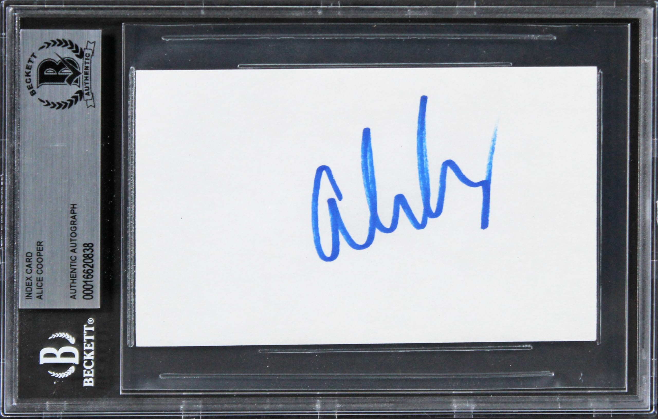 Alice Cooper Musician Authentic Signed 3x5 Index Card Autographed BAS Slabbed