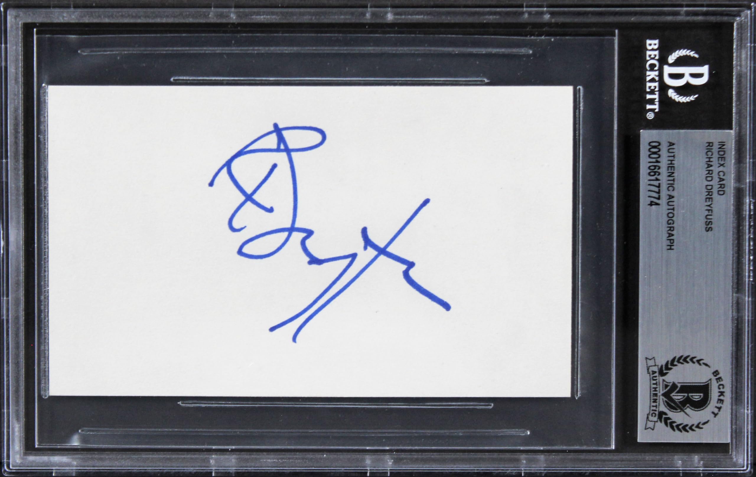 Richard Dreyfuss Jaws Authentic Signed 3x5 Index Card Autographed BAS Slabbed