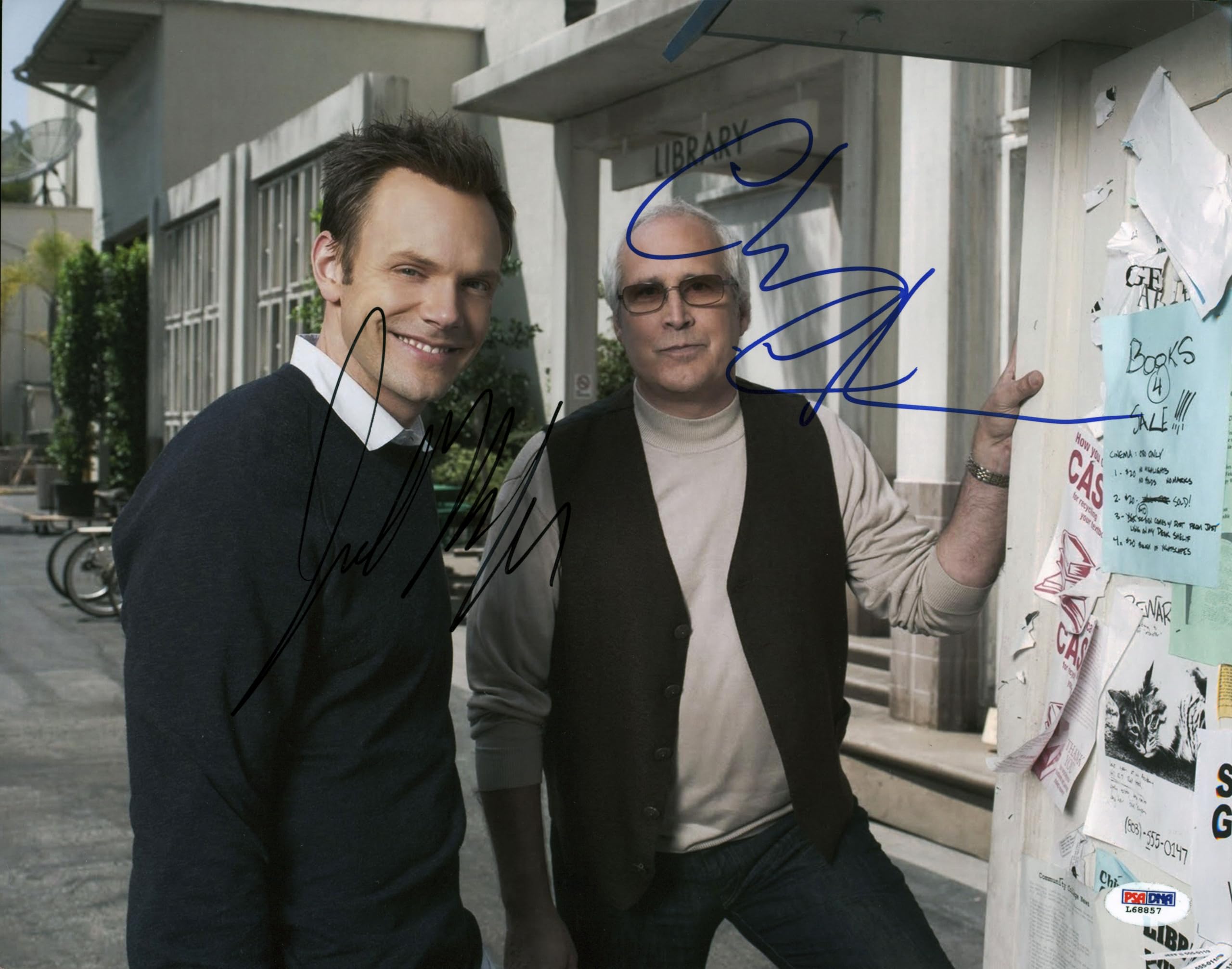 Chevy Chase & Joel McHale Community Authentic Signed 11x14 Photo PSA/DNA #L68857