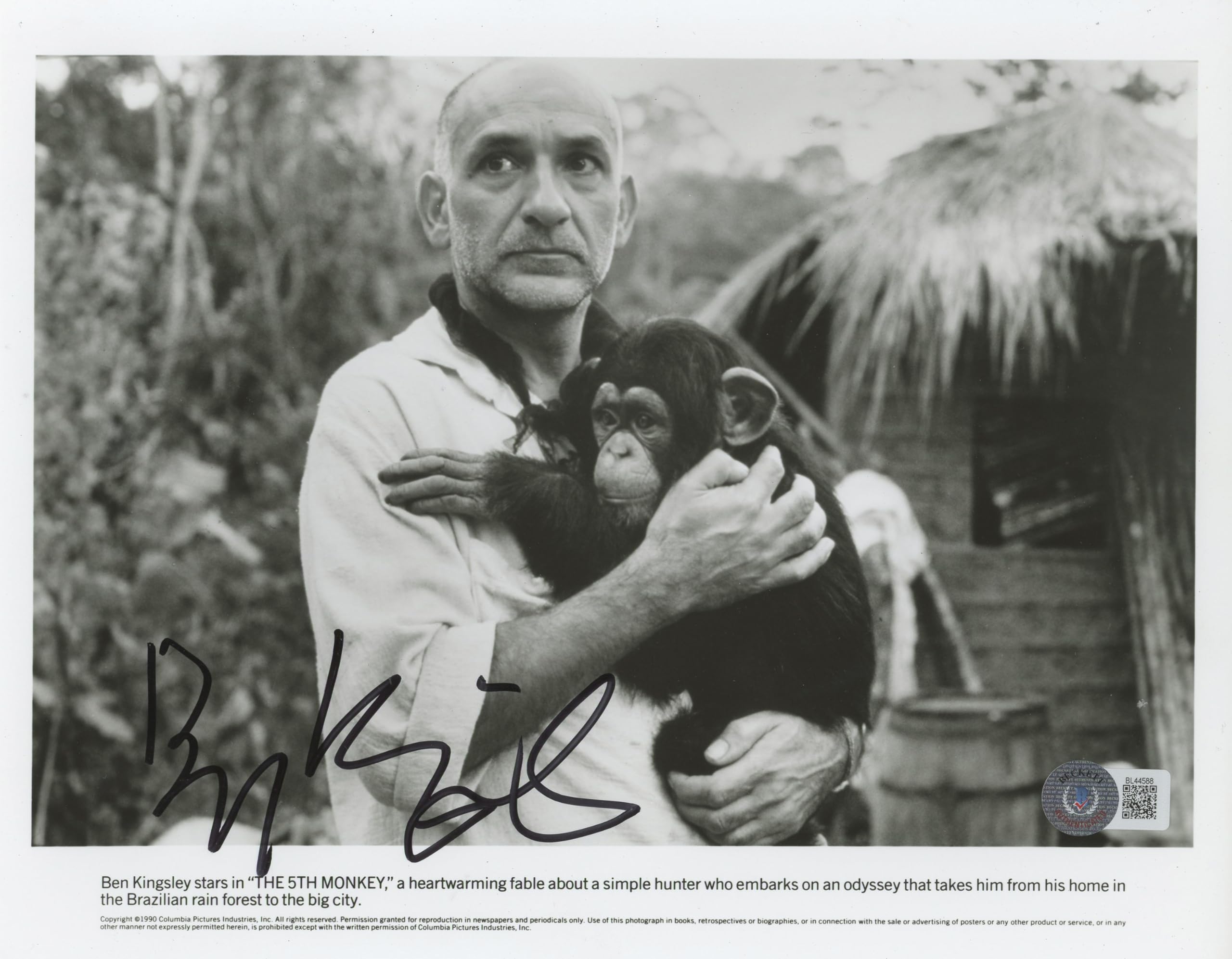 Ben Kingsley The 5th Monkey Authentic Signed 8x10 Photo Autographed BAS #BL44588