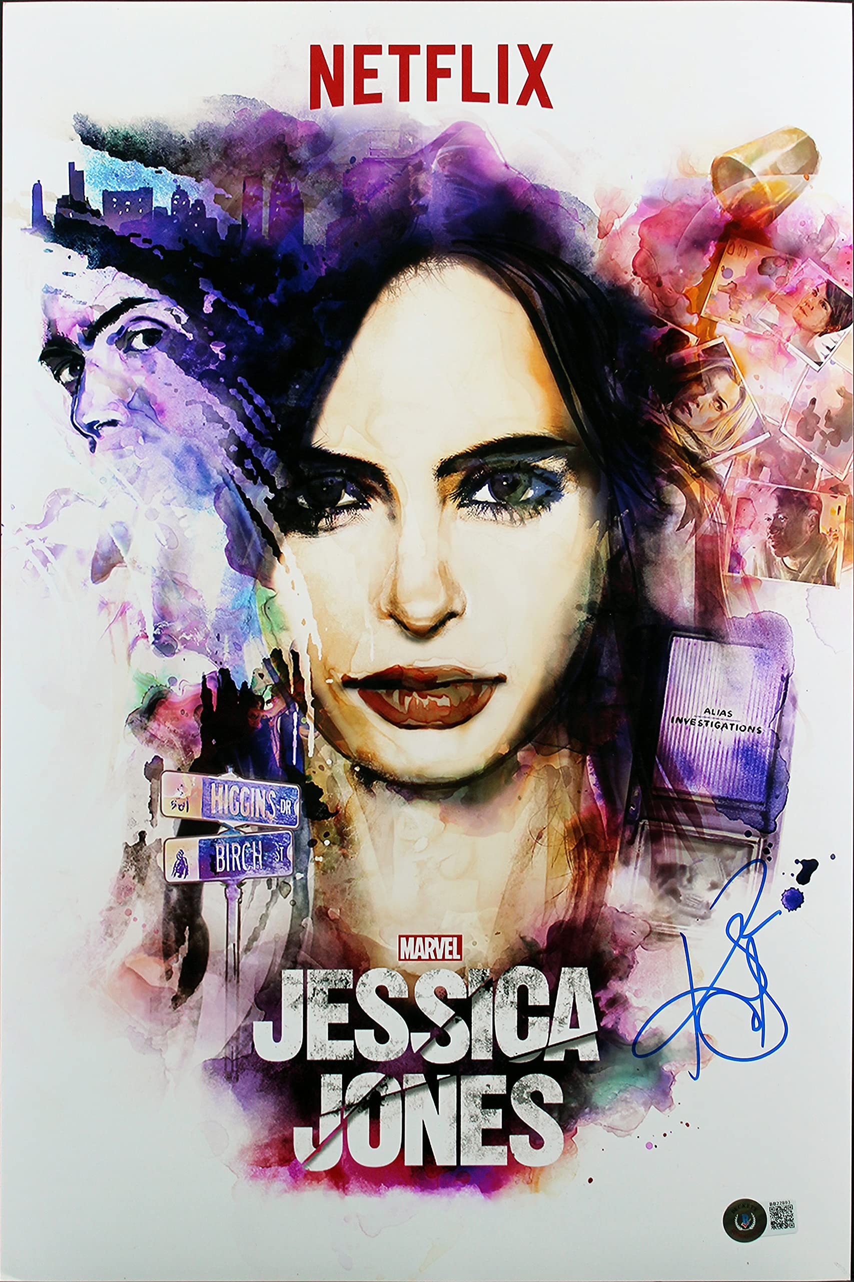 Krysten Ritter Jessica Jones Authentic Signed 12x18 Photo BAS #BB22893