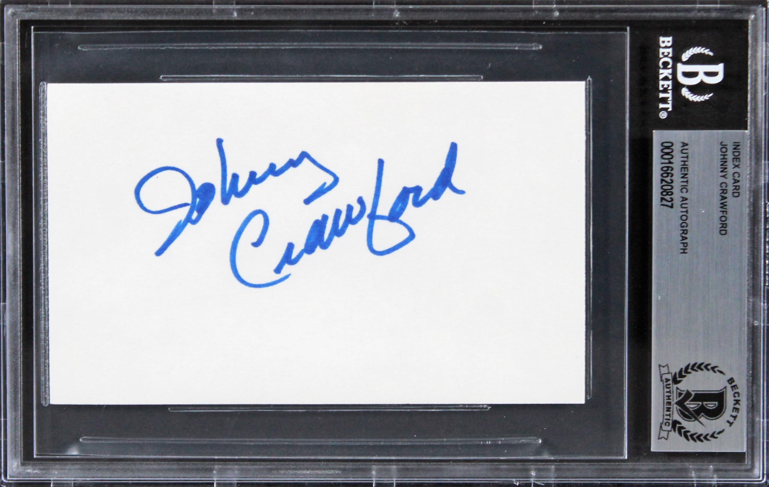 Johnny Crawford The Rifleman Authentic Signed 3x5 Index Card BAS Slabbed 3