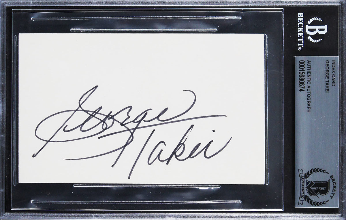George Takei Star Trek: The Original Series Signed 3x5 Index Card BAS Slabbed