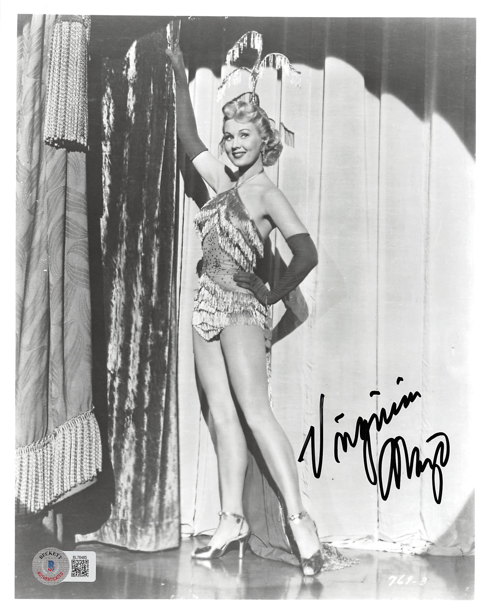 Virginia Mayo The West Point Story Authentic Signed 8x10 Photo BAS #BL76485