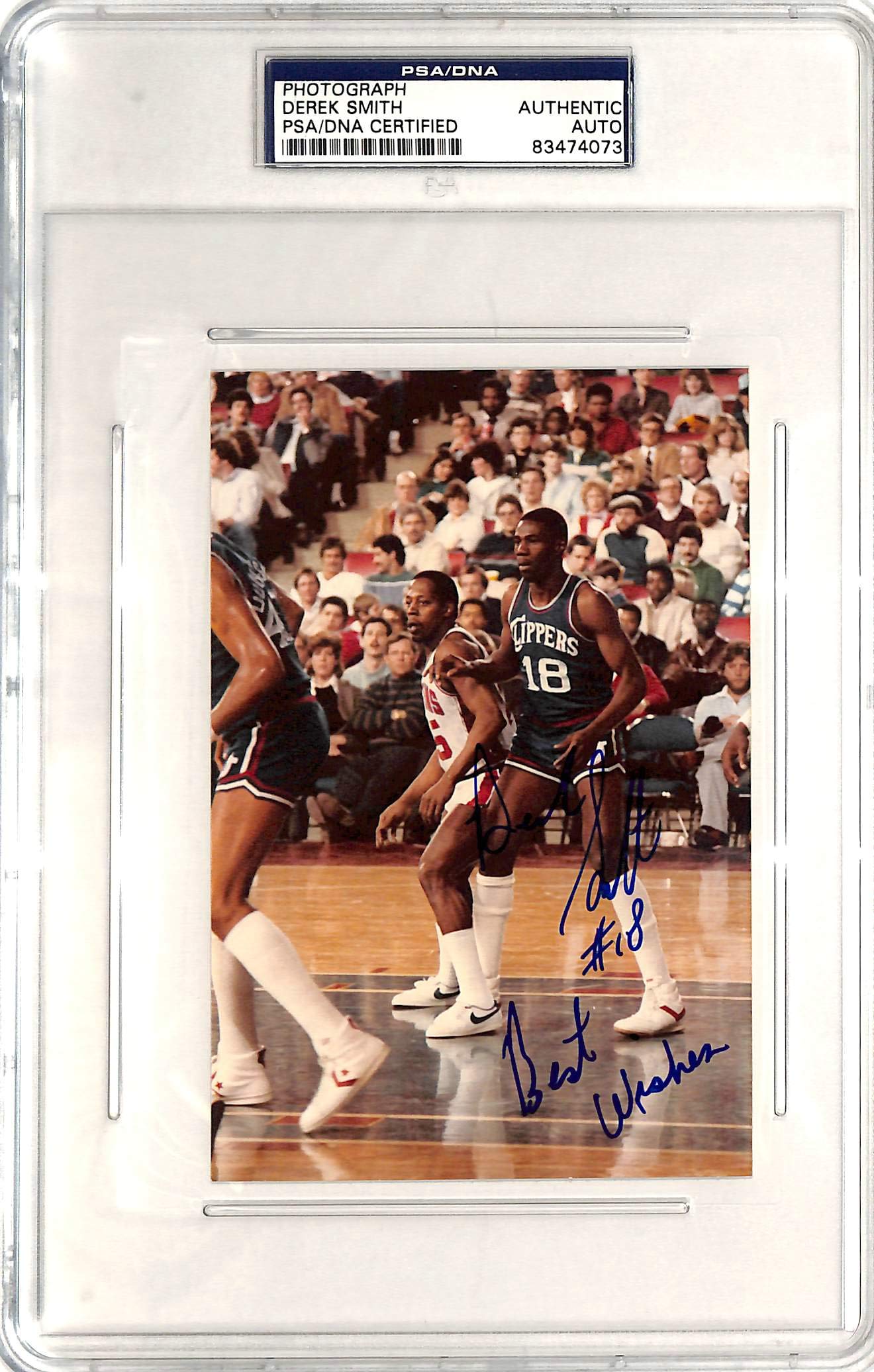 Clippers Derek Smith Authentic Signed 4x6 Photo PSA/DNA Slabbed