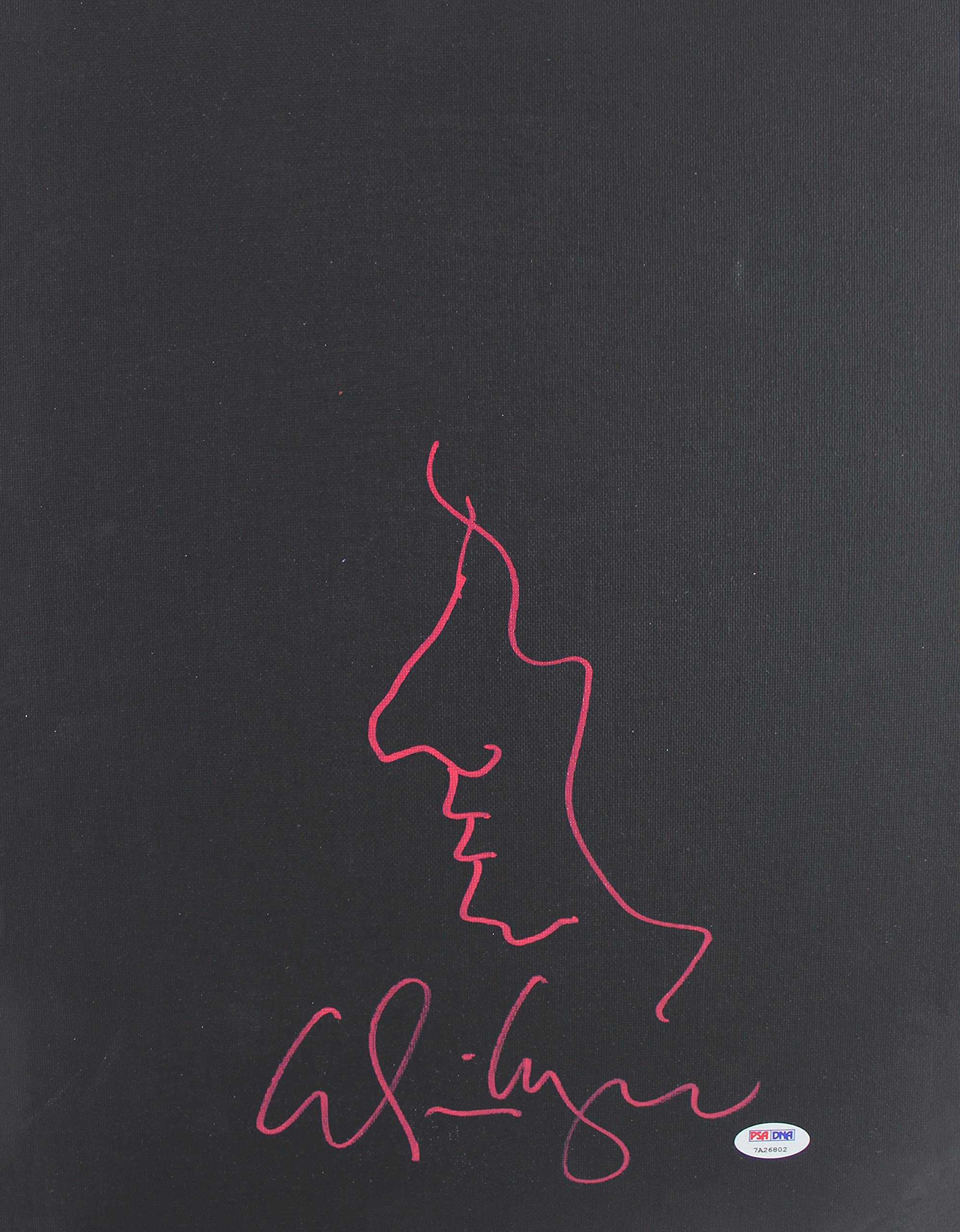 Alice Cooper Signed 12x16 Hand Drawn Self Portrait Sketch Canvas PSA #7A26802