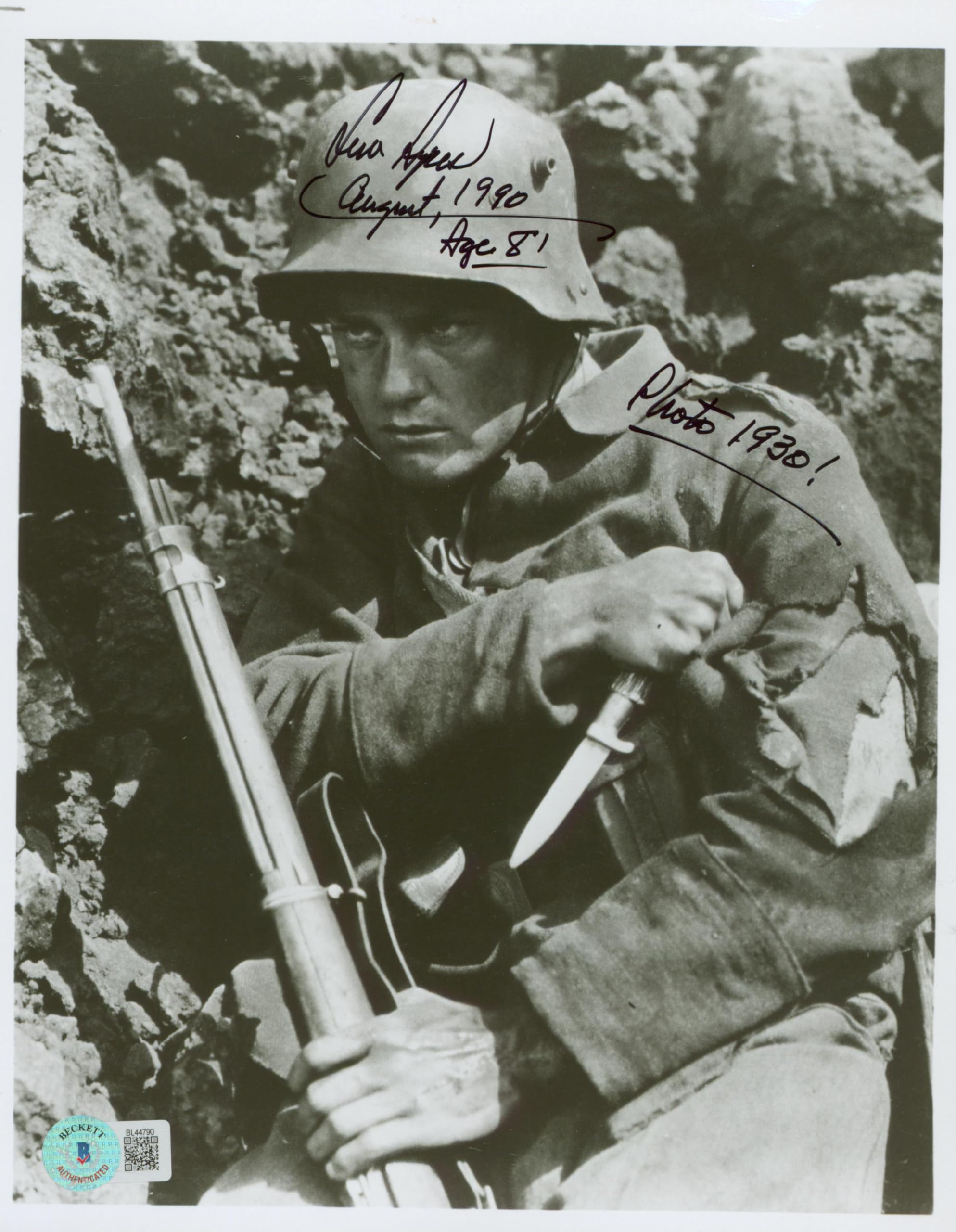 Lew Ayres All Quiet on the Western Front Signed 8x10 Photo BAS #BL44790