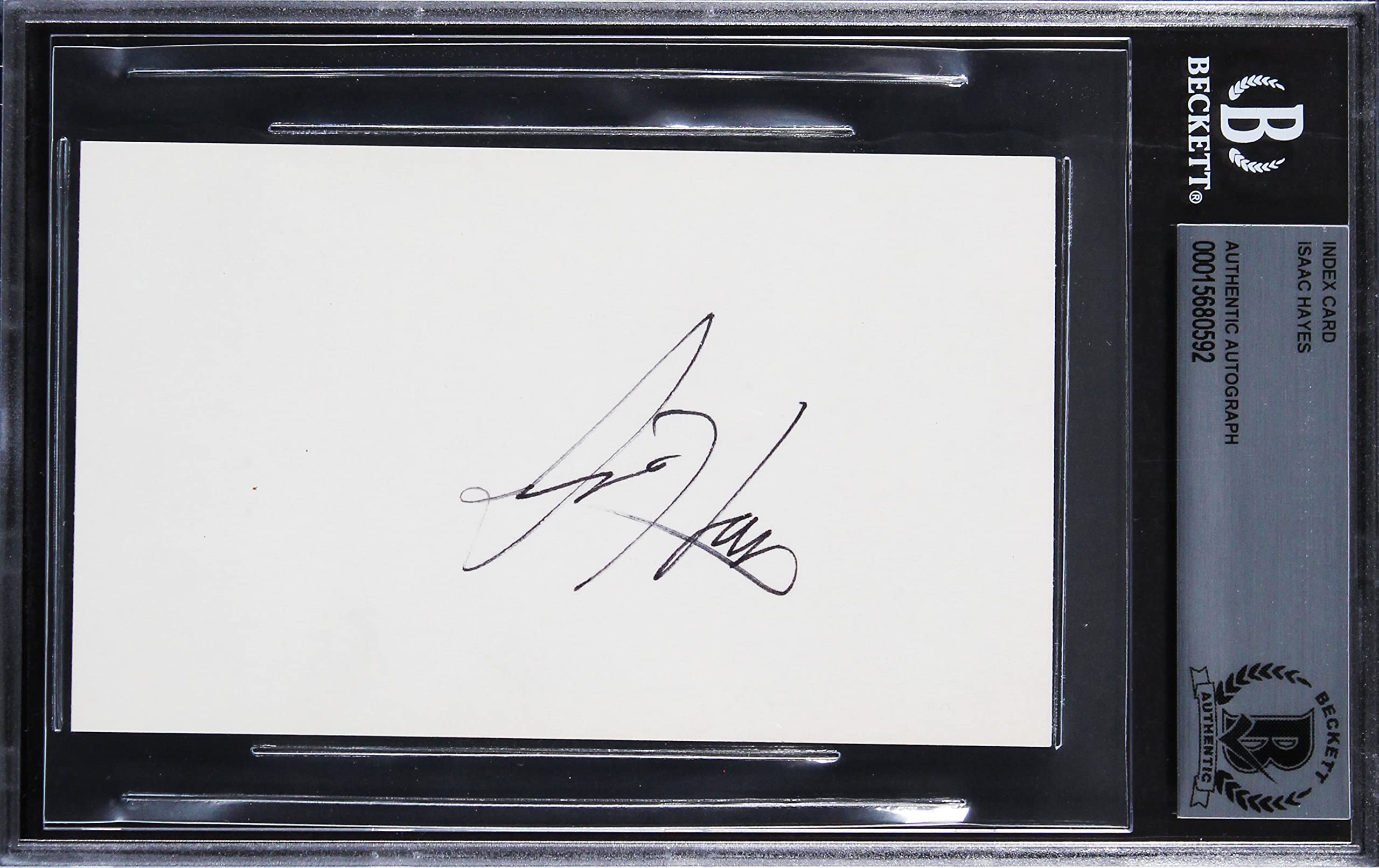 Isaac Hayes South Park Authentic Signed 3x5 Index Card Autographed BAS Slabbed