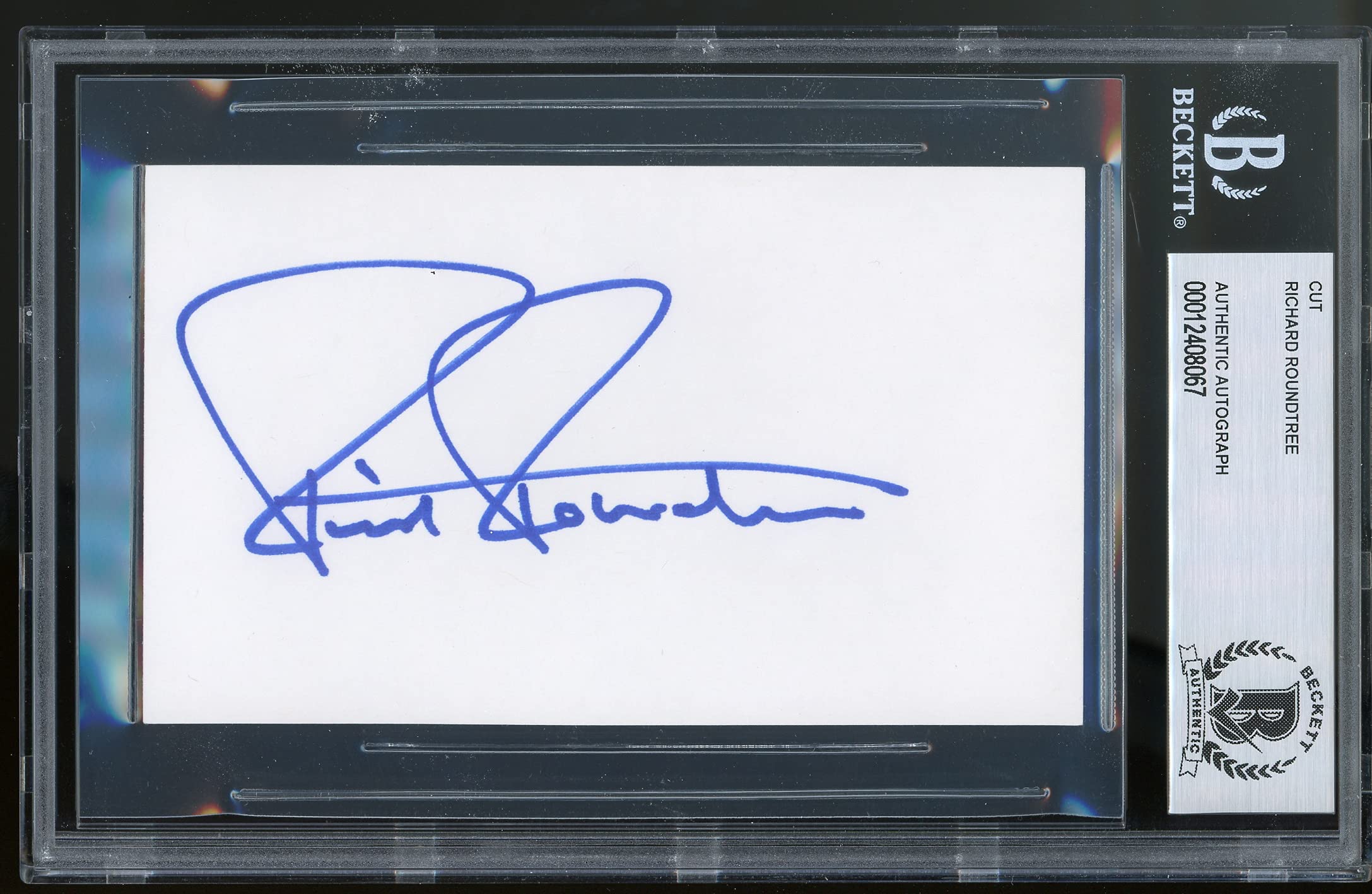 Richard Roundtree Shaft Authentic Signed 3x5 Cut Signature Autographed BAS Slab