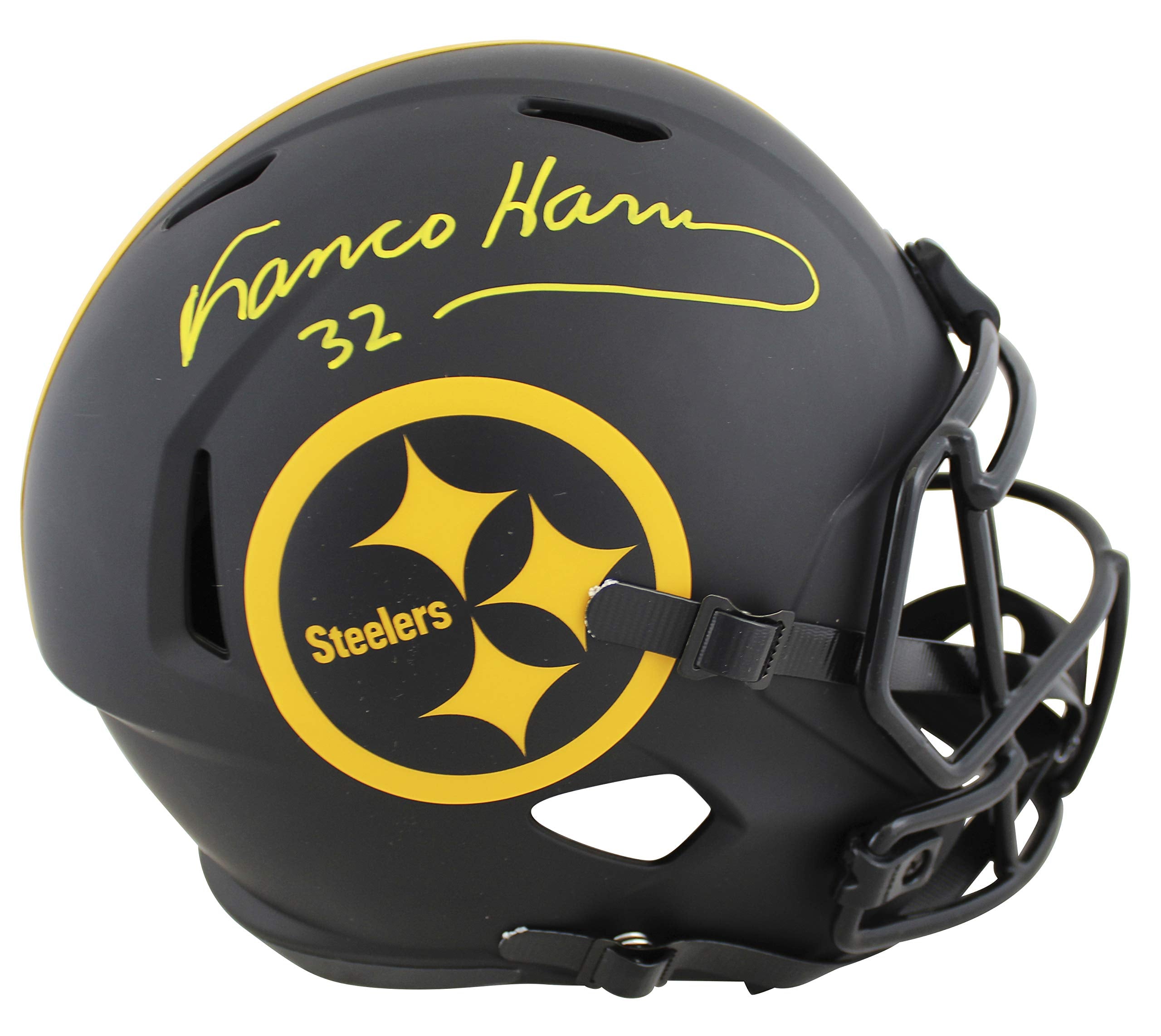 Steelers Franco Harris Signed Eclipse Full Size Speed Rep Helmet BAS Witnessed