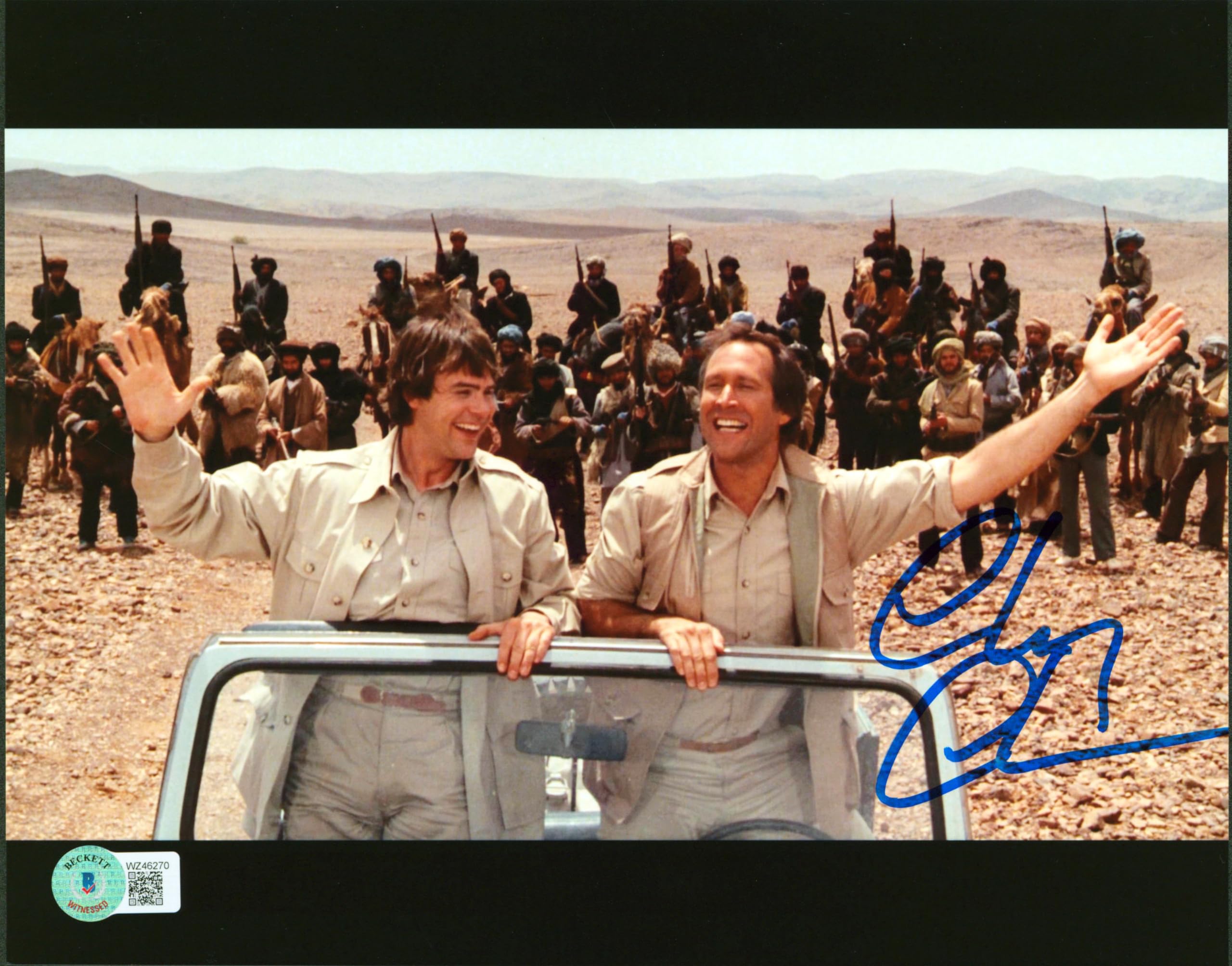 Chevy Chase Spies Like Us Authentic Signed 8x10 Jeep Photo BAS Witnessed