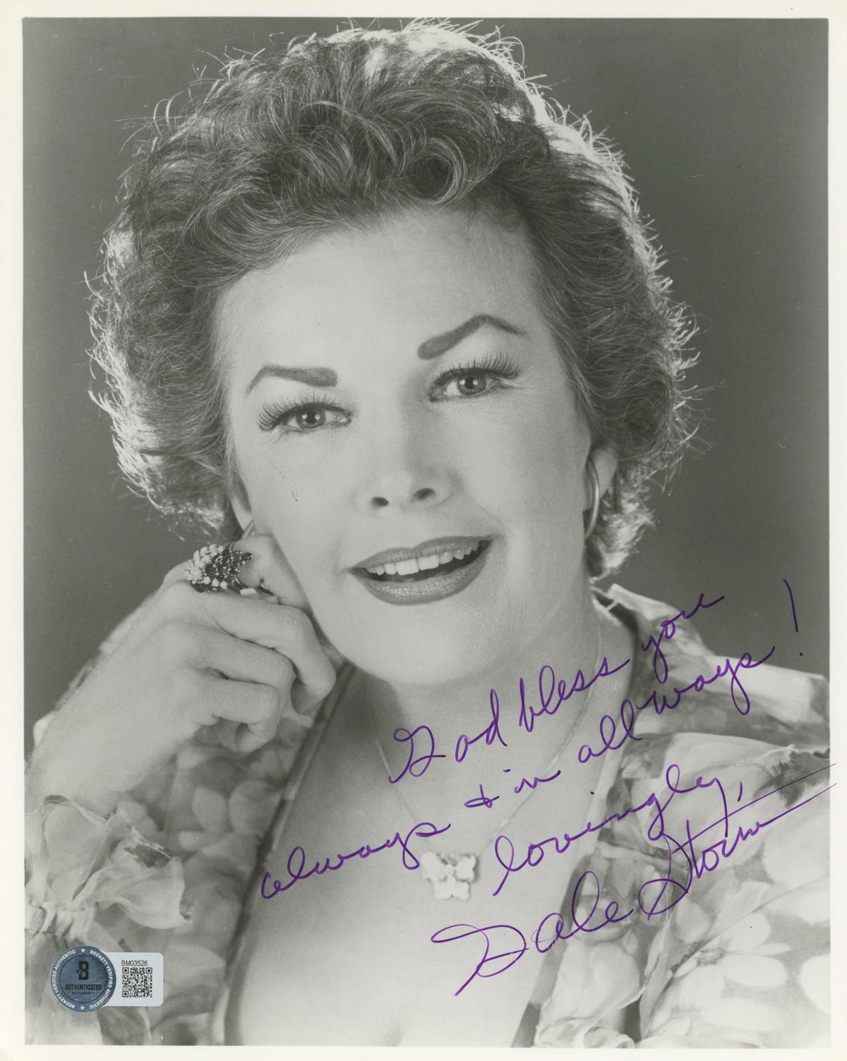 Gale Storm Nearly Eighteen "God Bless You" Signed 8x10 Photo BAS #BM03526